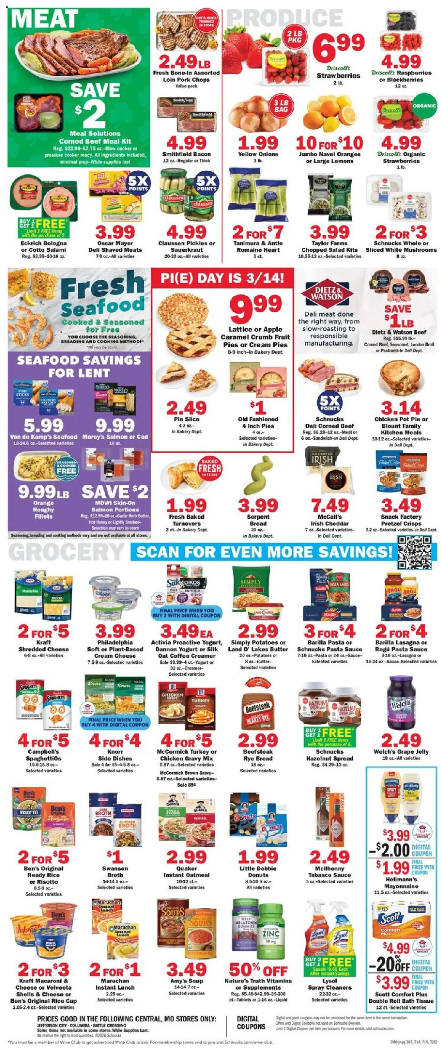 Schnucks Weekly Ad - valid from 11.03.2026 | Page: 4 | Products: Romaine, Coffee, Pork, Cream