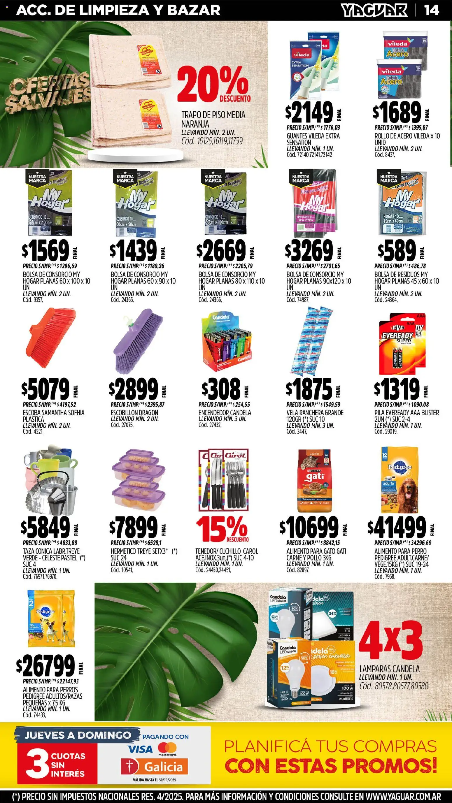 Yaguar - Bahía Blanca │ válido desde el 10.11.2025 | Página: 15 | Productos: Vela, Cuchillo, Pollo, Taza