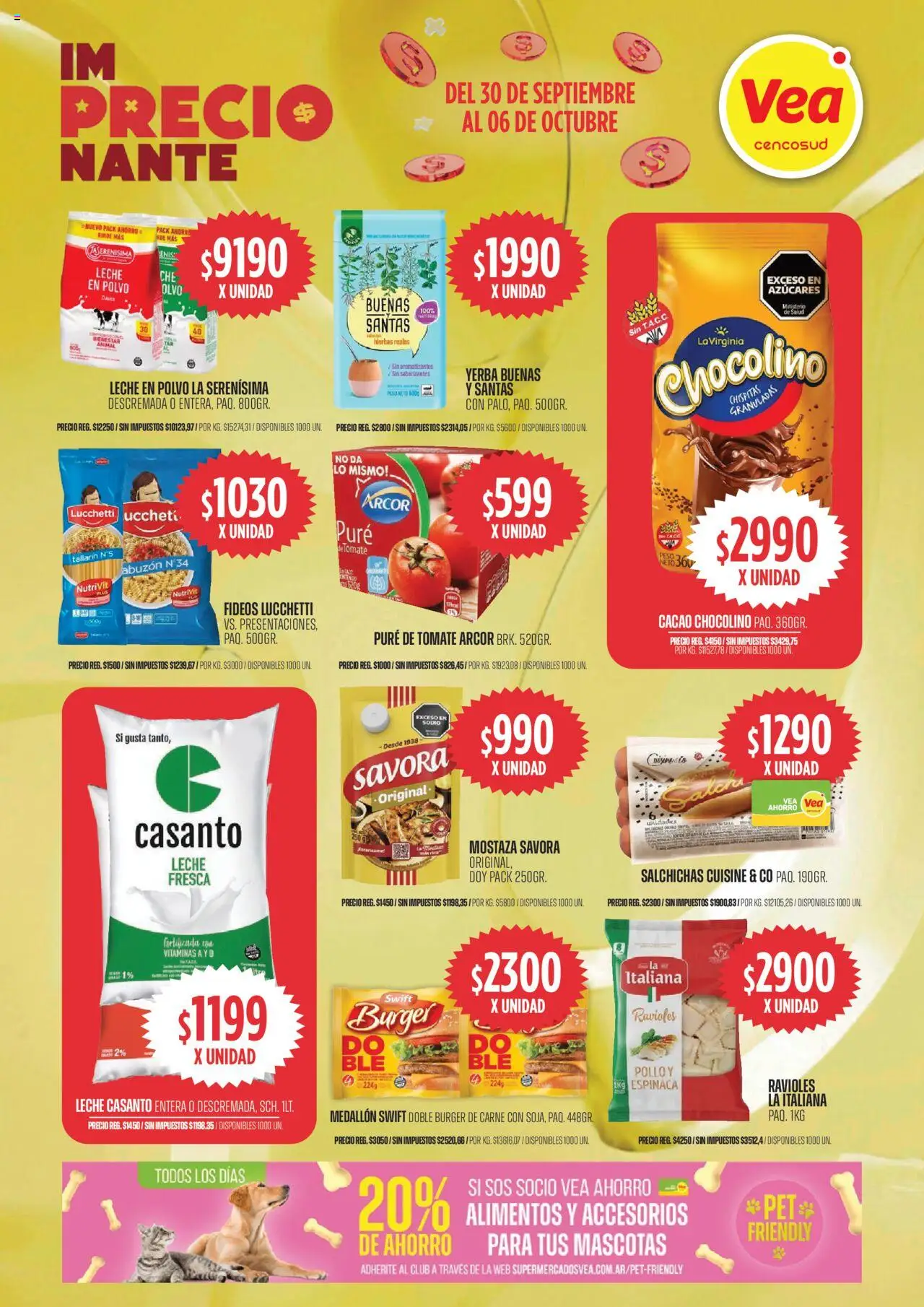Vea - Ofertas Córdoba │ válido desde el 30.09.2025 | Página: 2 | Productos: Pollo, Espinaca, Fideos, Cacao