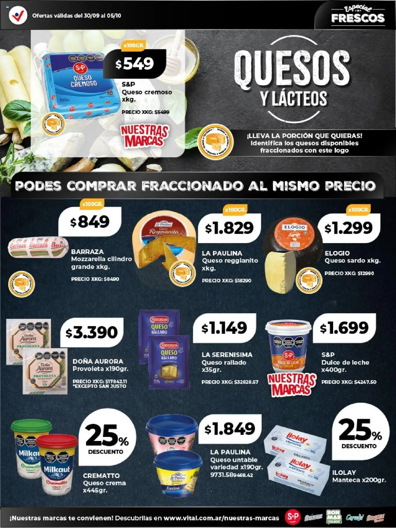 Vital - Especial de frescos - Abasto │ válido desde el 30.09.2025 | Página: 4 | Productos: Dulce de leche, Leche, Queso, Crema