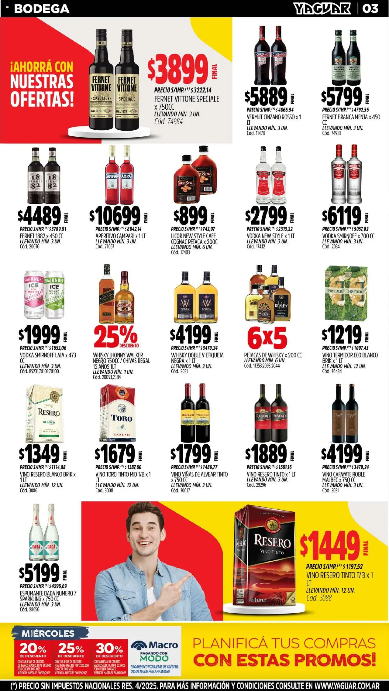 Yaguar - Tigre │ válido desde el 15.09.2025 | Página: 4 | Productos: Vodka, Banco, Café, Vino