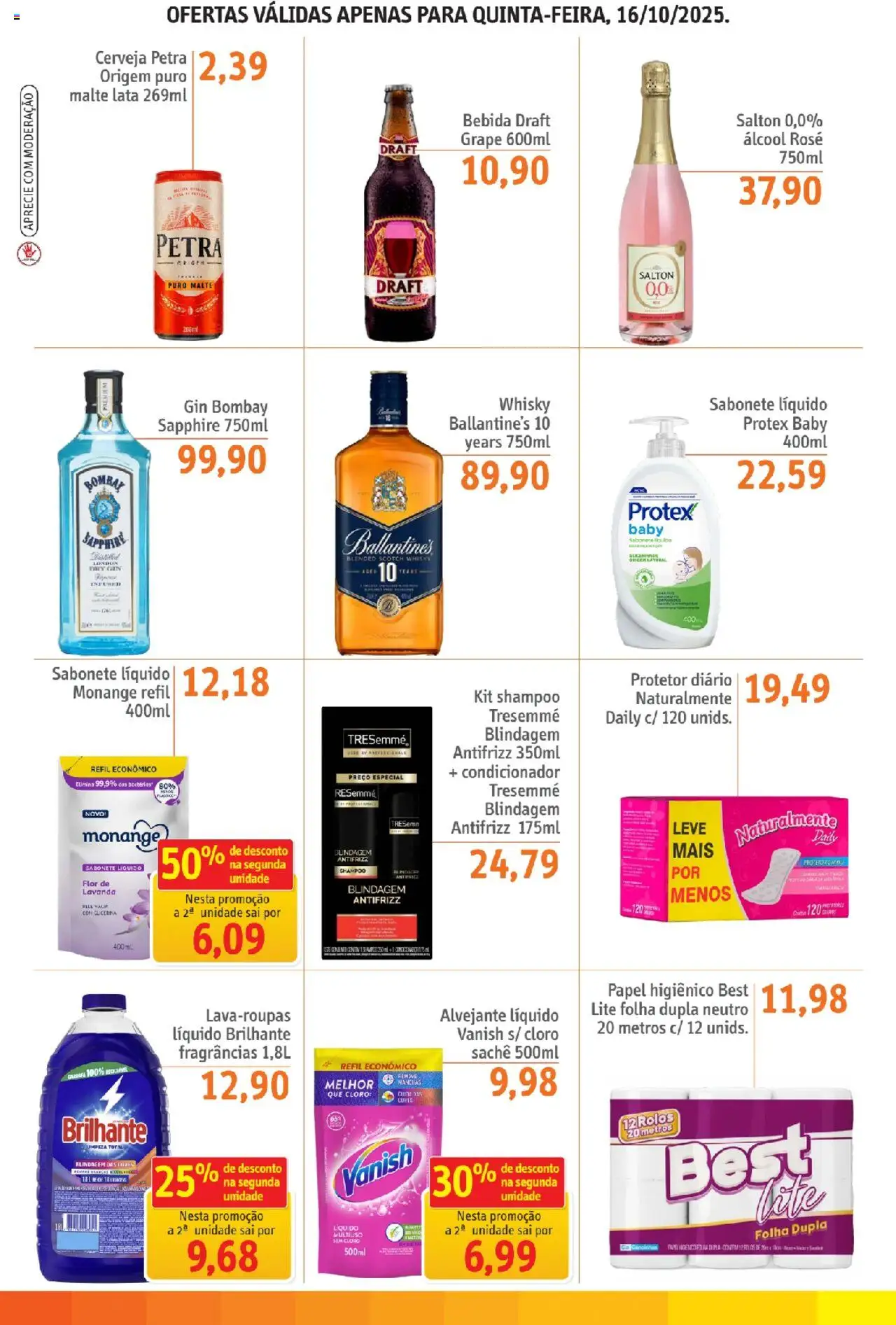 Sonda Folheto - válido de 16.10.2025 | Página: 4 | Produtos: Cloro, Sabonete, Bebida, Sabonete líquido