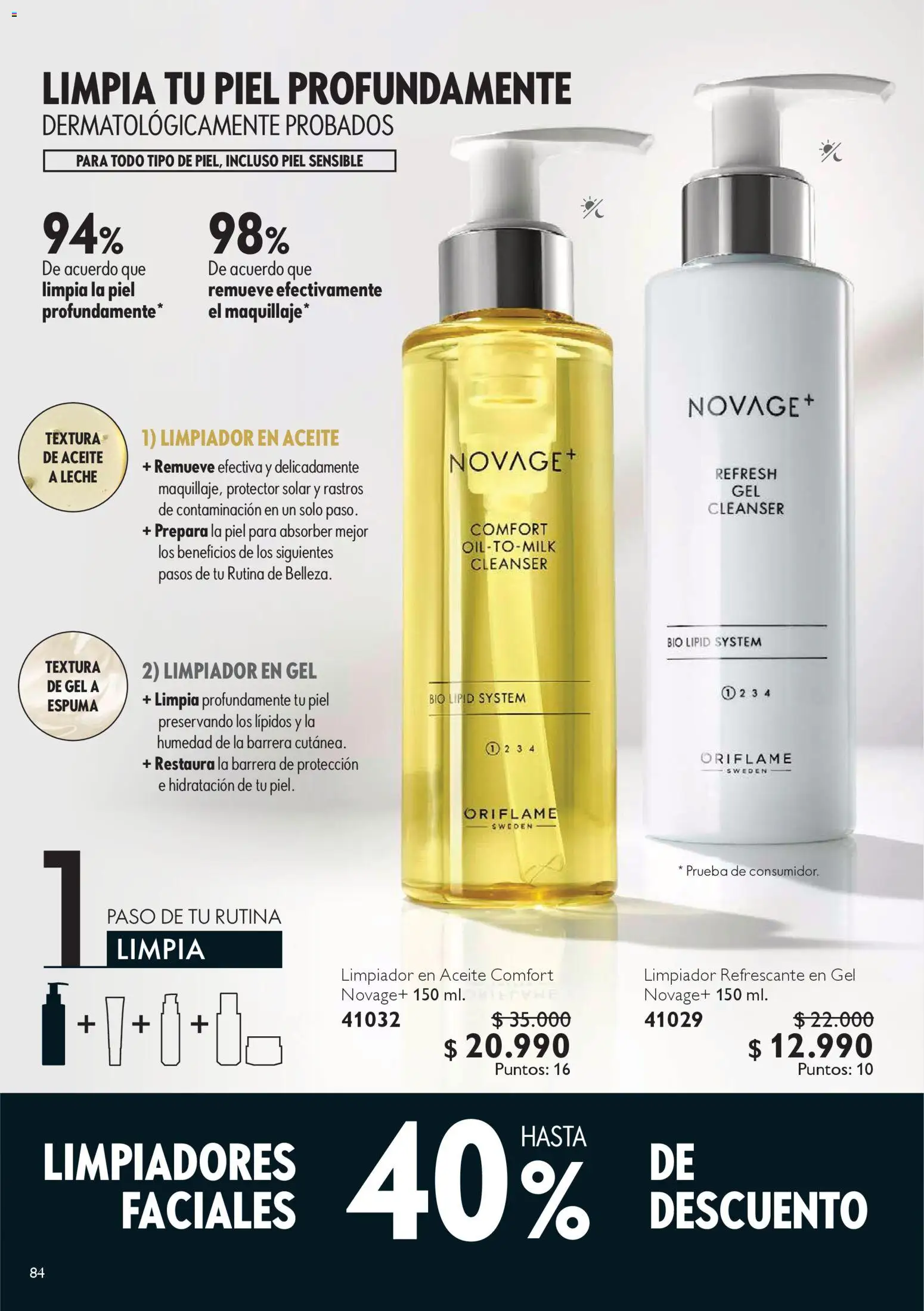 Oriflame catálogo │ válido desde el 06.12.2025 | Página: 84 | Productos: Limpiador, Protector solar, Leche, Aceite