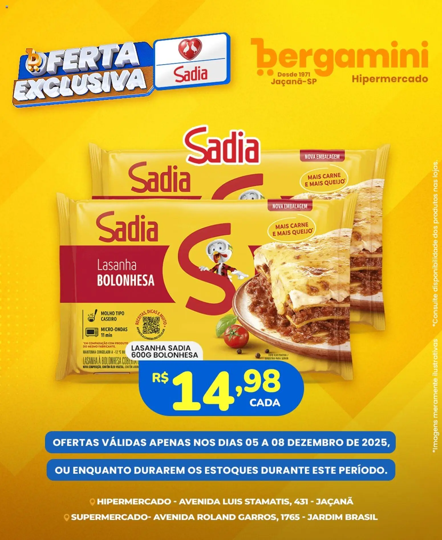 Supermercado Bergamini Folheto - válido de 05.12.2025 | Página: 7 | Produtos: Óleo, Microondas, Carne, Lasanha