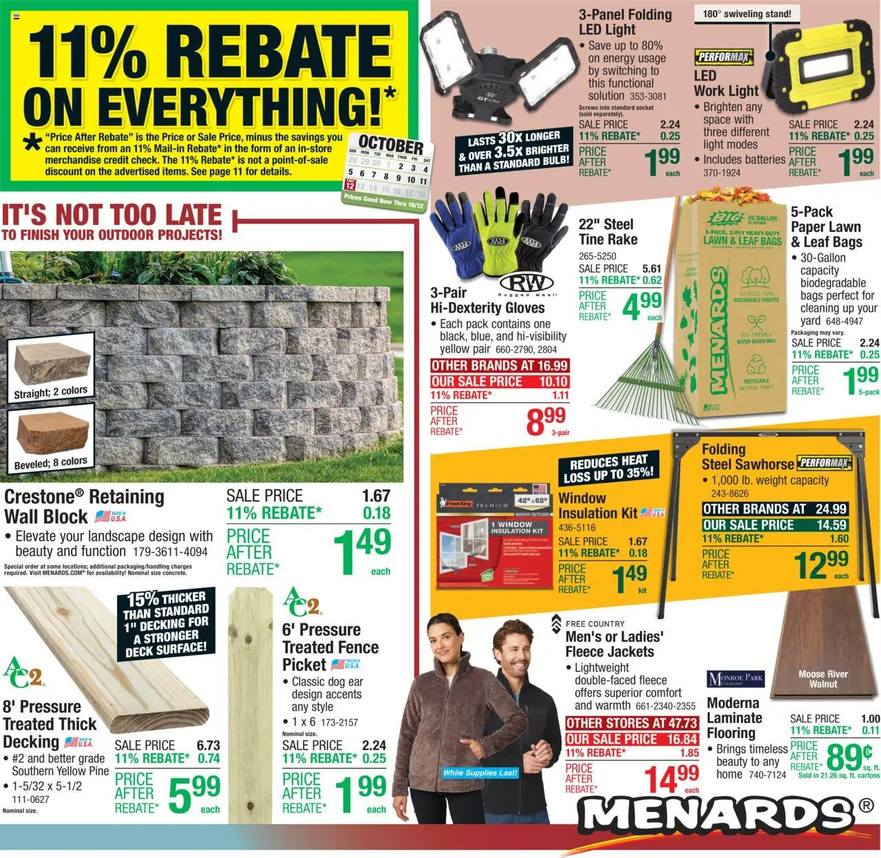 Menards Weekly Ad - valid from 02.10.2025 | Page: 1 | Products: Socket, Ink, Gloves, Weight