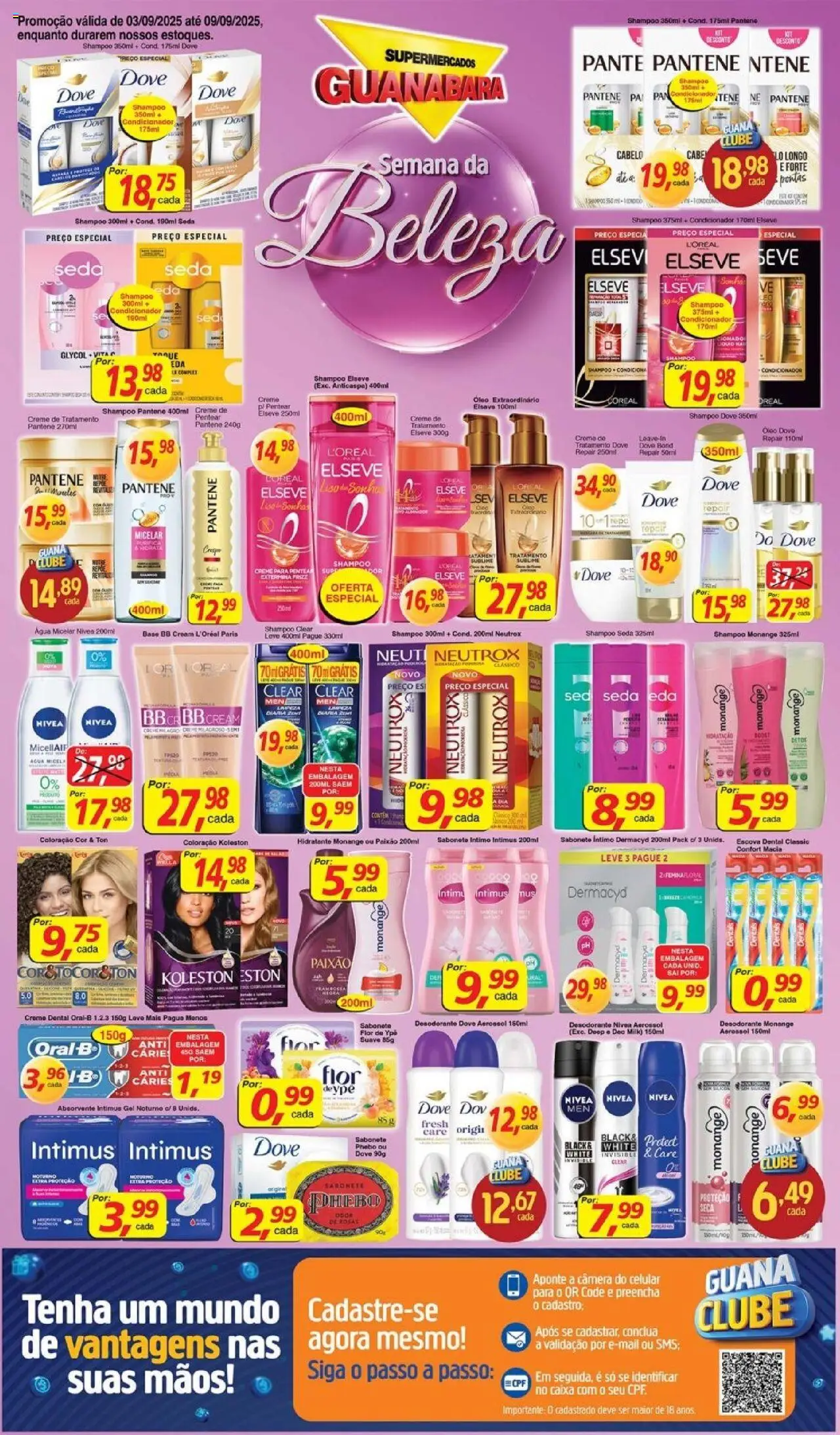 Supermercados Guanabara Folheto - válido de 03.09.2025 | Página: 8 | Produtos: Caixa, Shampoo pantene, Mel, Sabonete