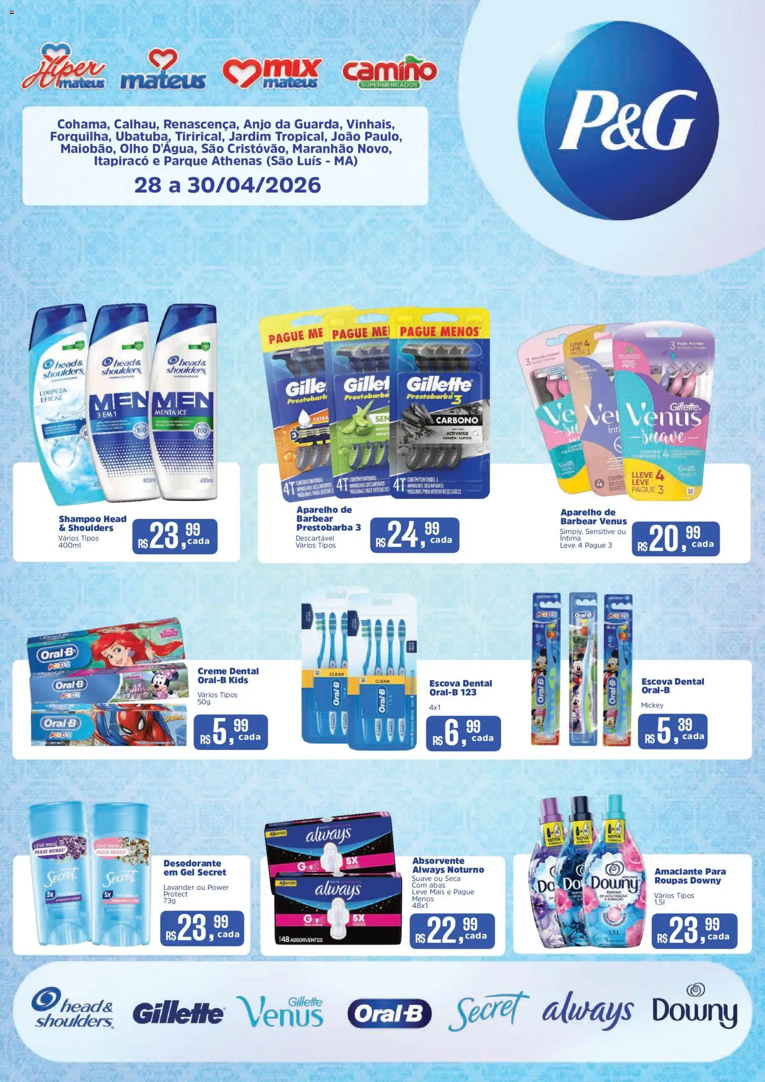 Mateus Folheto - válido de 28.04.2026 | Página: 1 | Produtos: Creme, Creme dental, Absorvente, Amaciante