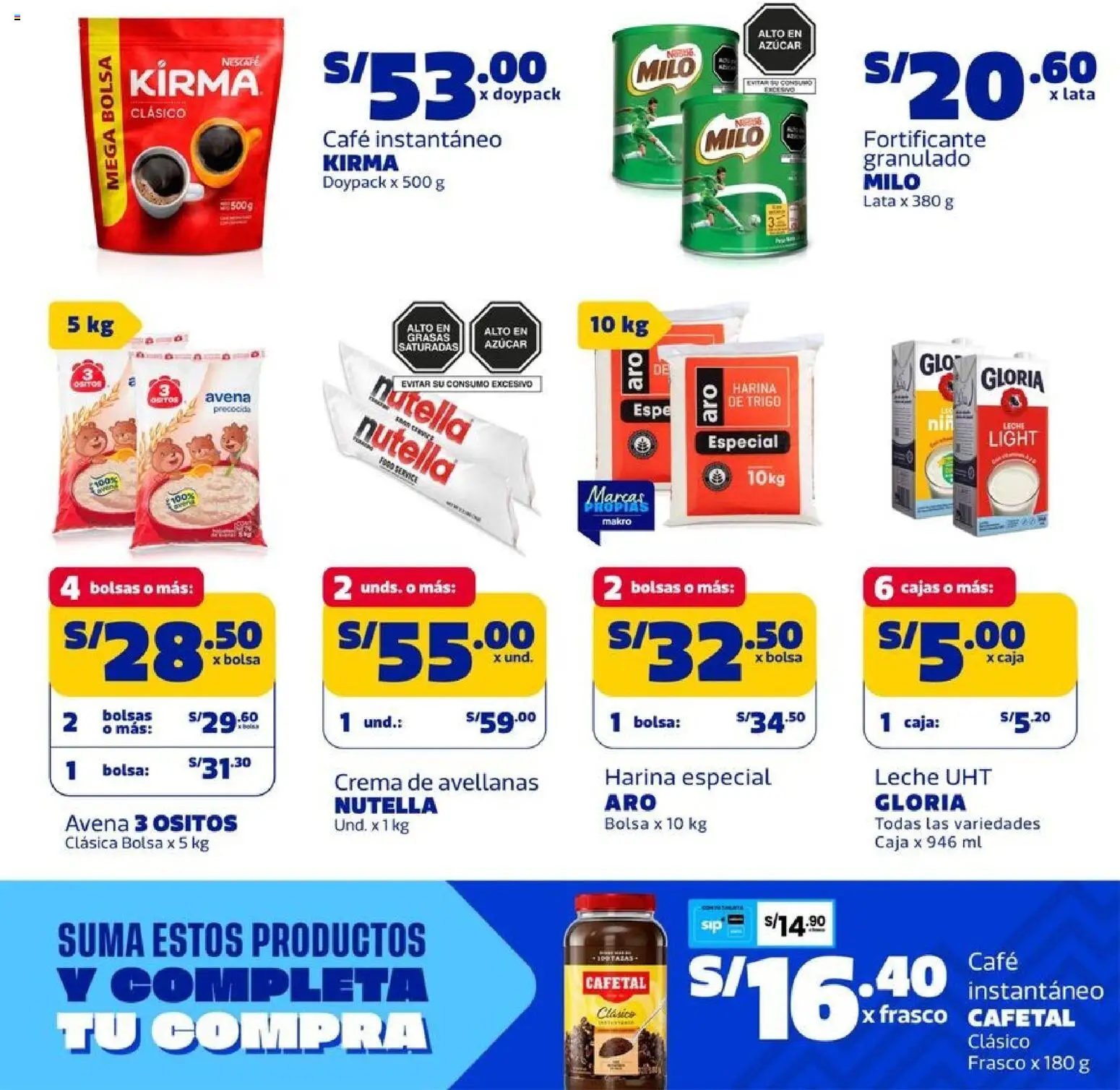 Catálogo Makro válido desde 09.04.2026 | Página: 10 | Productos: Leche, Café, Avena, Bolsa