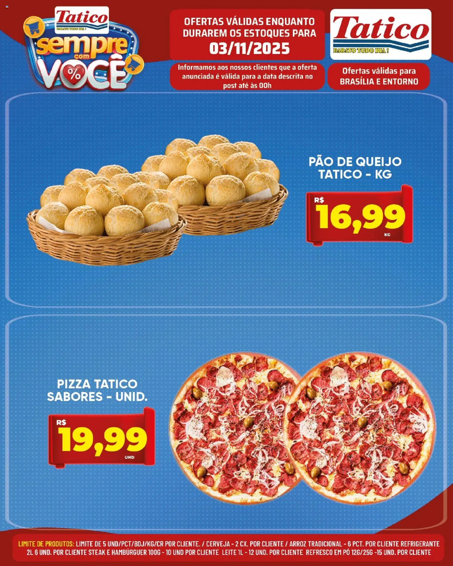 Tatico Folheto - válido de 03.11.2025 | Página: 11 | Produtos: Pão, Pizza, Arroz, Hambúrguer