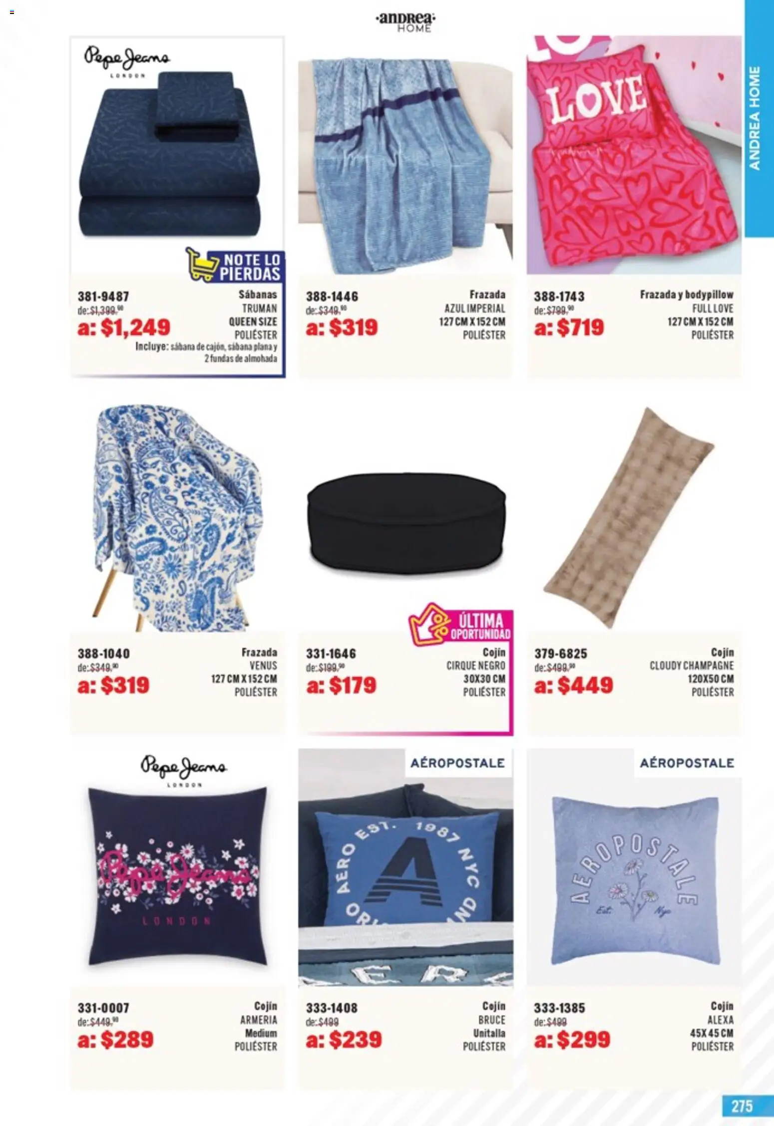 Nuevas ofertas de Andrea válidas en toda la República Mexicana desde el 05.04.2026. ¡Encuentra las mejores ofertas en Andrea catálogo Outlet! | Página: 275 | Productos: Champagne, Almohada, Sabanas