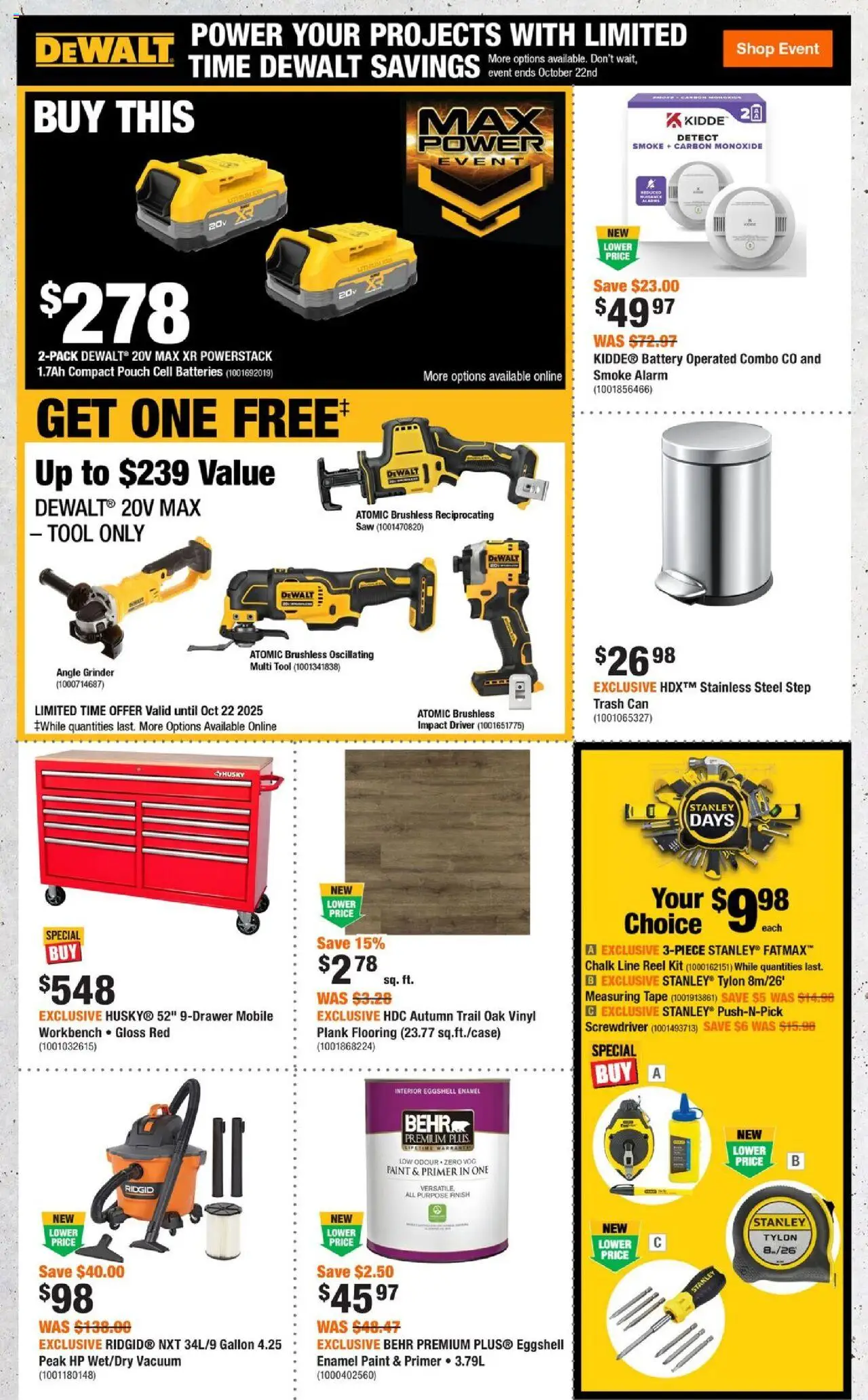 Home Depot flyer valid from 11.09.2025 | Page: 2 | Products: Grinder, Battery