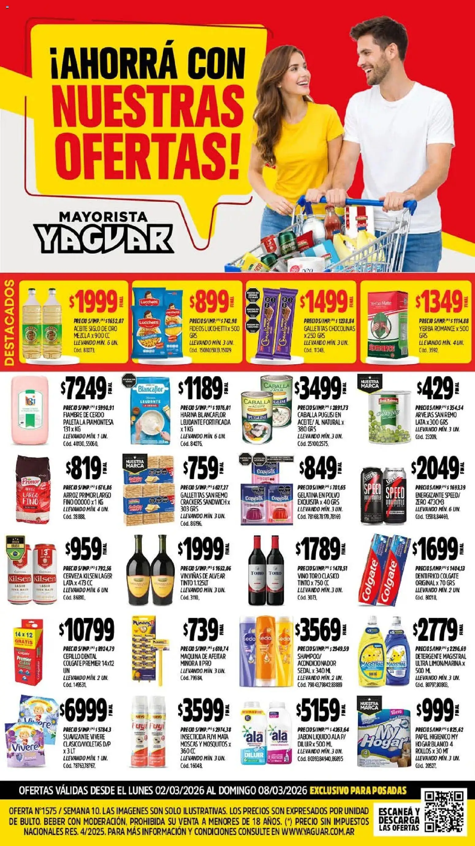 Yaguar - Oferta Semanal Misiones │ válido desde el 02.03.2026 | Página: 1 | Productos: Mate, Yerba, Aceite, Cerdo