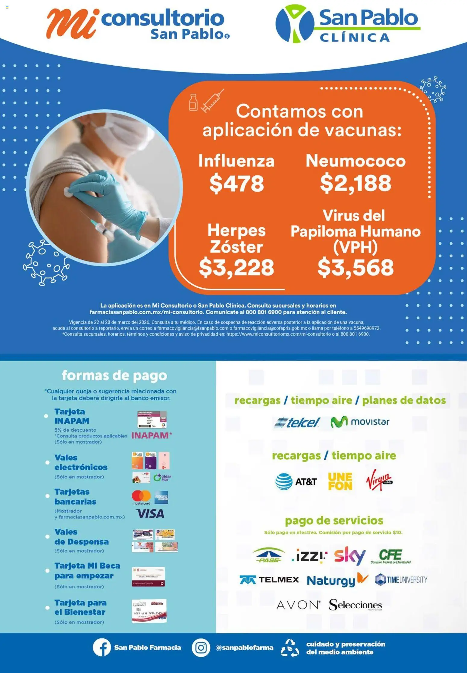 Nuevas ofertas de Farmacia San Pablo válidas en toda la República Mexicana desde el 22.03.2026. ¡Encuentra las mejores ofertas en Farmacia San Pablo catálogo! | Página: 16 | Productos: Banco, Despensa, Teléfono