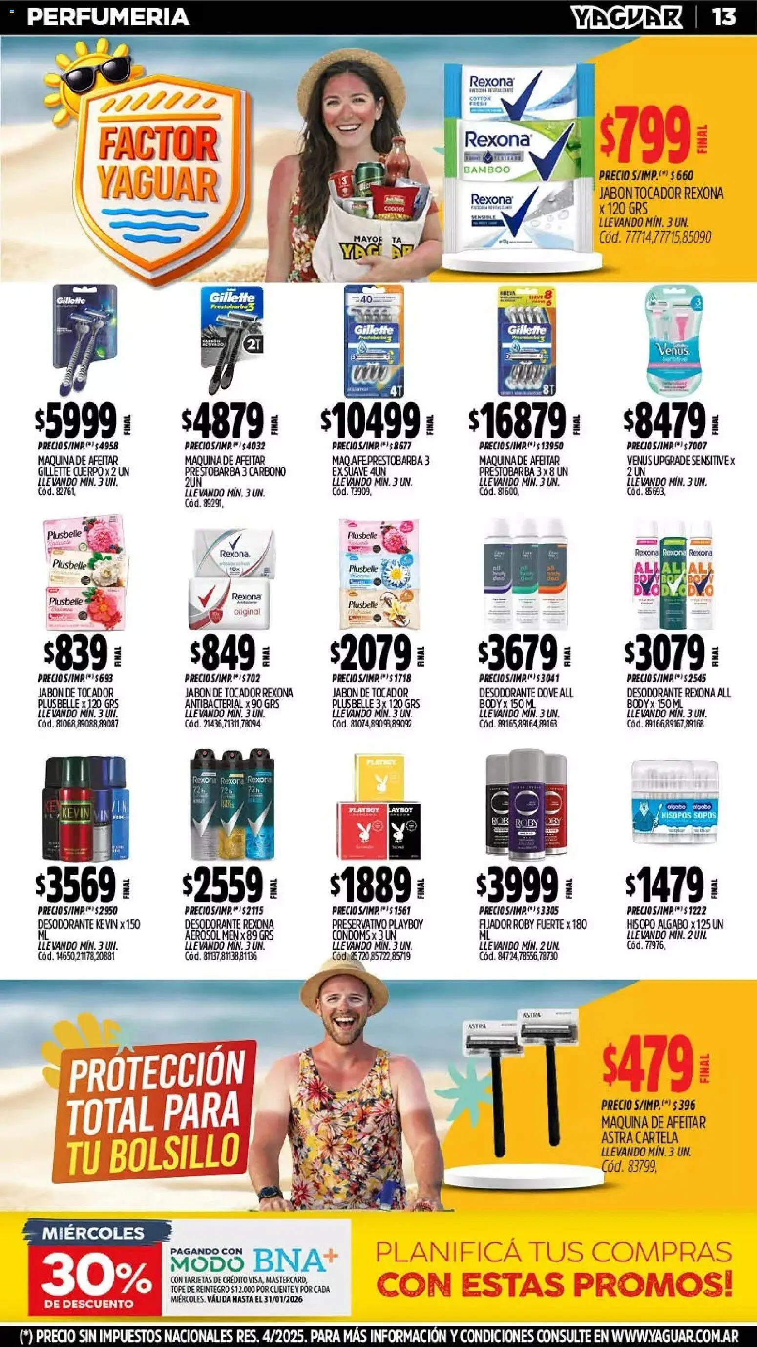 Yaguar - Oferta Semanal Salta │ válido desde el 26.01.2026 | Página: 13 | Productos: Maquina de afeitar, Fijador, Jabón, Desodorante