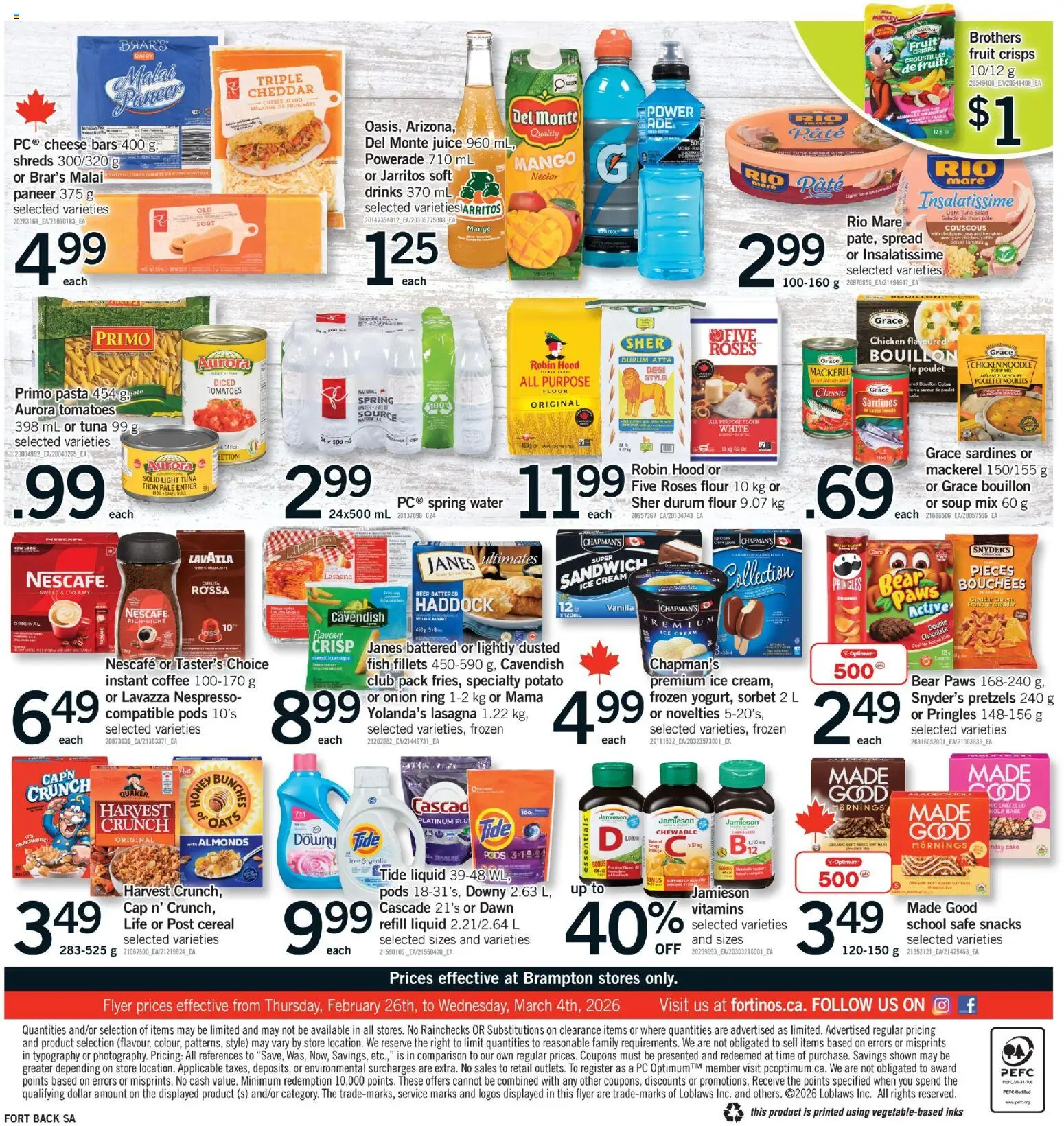 Fortinos flyer valid from 26.02.2026 | Page: 8 | Products: Fish, Cap, Chocolate, Beer