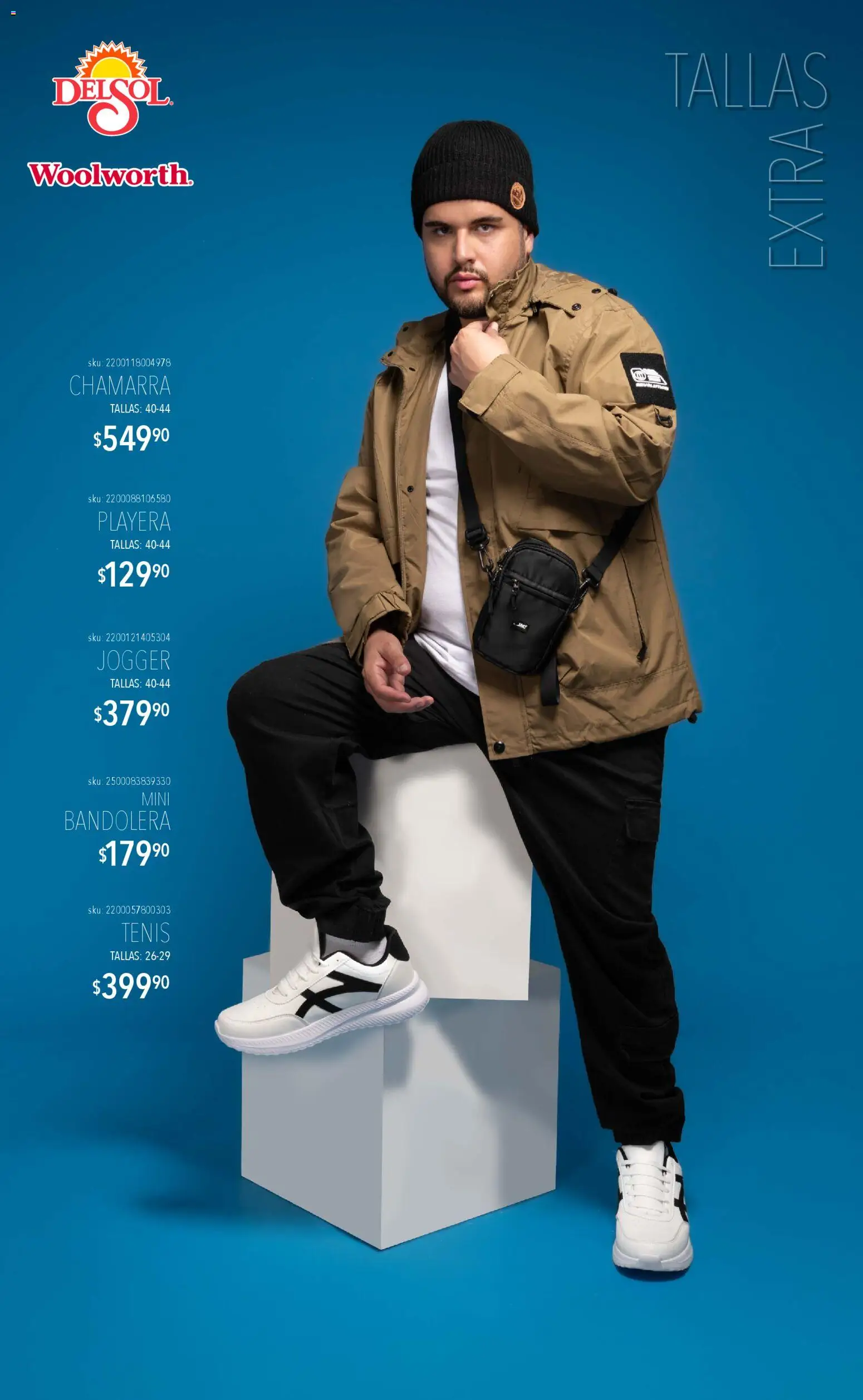 Nuevas ofertas de Del Sol y Woolworth válidas en toda la República Mexicana desde el 06.11.2025. ¡Encuentra las mejores ofertas en Del Sol y Woolworth catálogo Luce el Invierno! | Página: 7 | Productos: Tenis, Chamarra, Playera