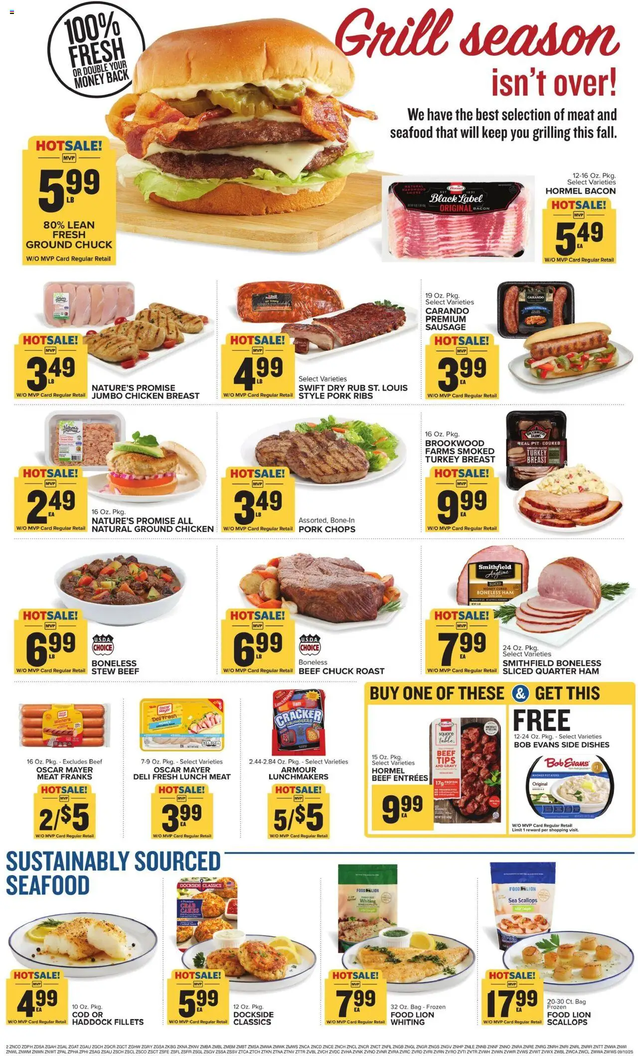 Food Lion Weekly Ad - valid from 10.09.2025 | Page: 3 | Products: Table, Ham, Beef, Bag