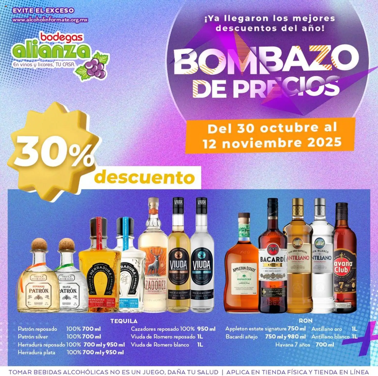 Nuevas ofertas de Bodegas Alianza válidas en toda la República Mexicana desde el 30.10.2025. ¡Encuentra las mejores ofertas en Bodegas Alianza catálogo Bombazo de Precios! | Página: 5 | Productos: Tequila