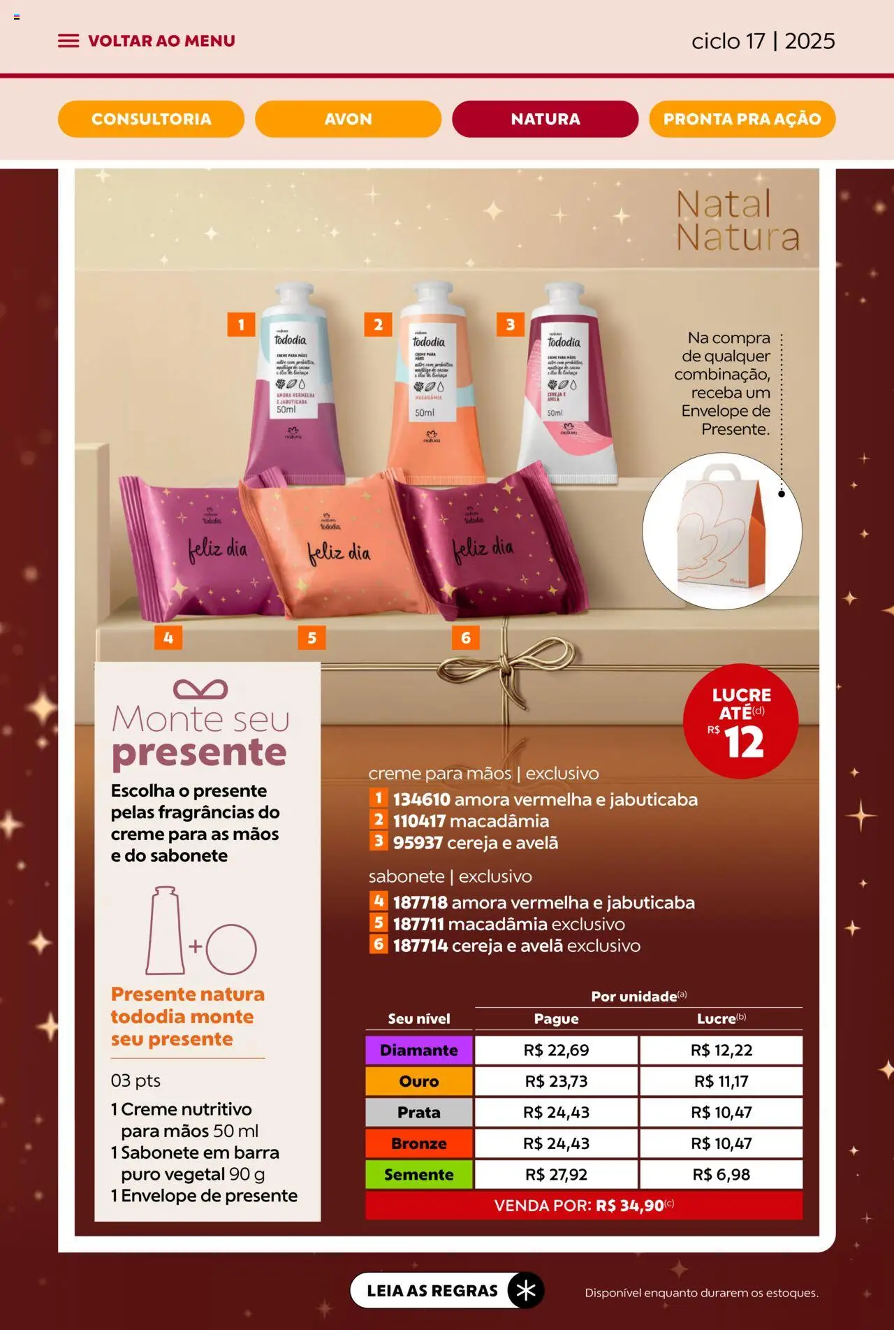 Avon Folheto - válido de 07.10.2025 | Página: 62 | Produtos: Macadâmia, Cereja, Envelope, Creme