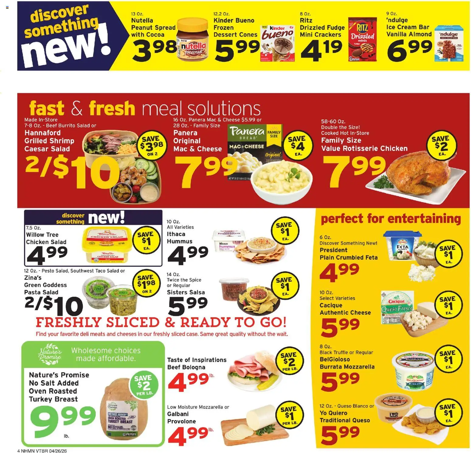 Hannaford Weekly Ad - valid from 26.04.2026 | Page: 4 | Products: Bread, Ice cream, Salad, Oven