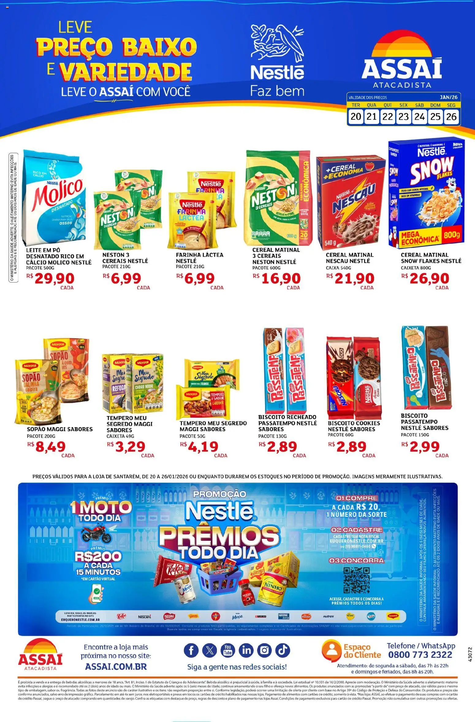 Assaí Atacadista Folheto - válido de 20.01.2026 | Página: 1 | Produtos: Pó, Biscoito, Pneus, Biscoito recheado