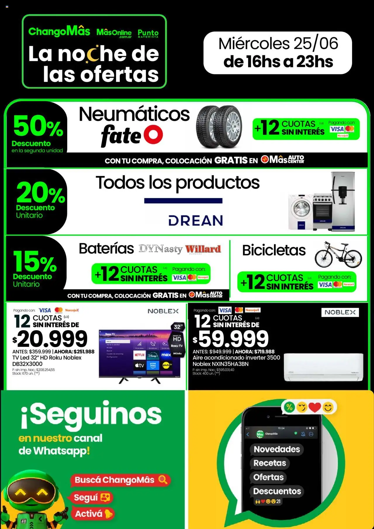 Changomas  Noche de ofertas │ válido desde el 25.06.2025 | Página: 6 | Productos: Neumáticos, Aire acondicionado