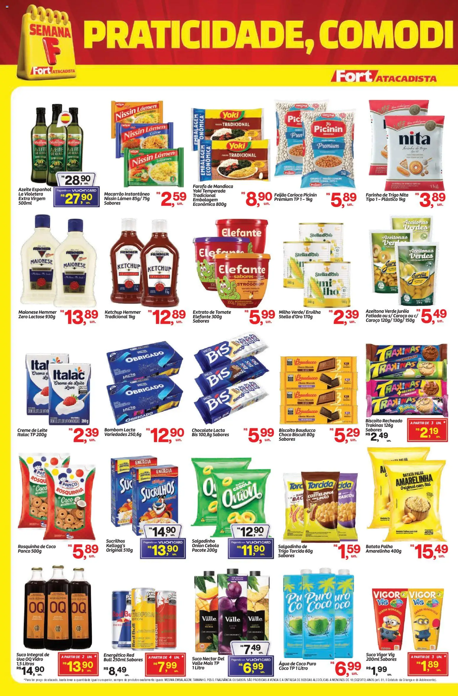 Fort Atacadista Folheto - válido de 30.01.2026 | Página: 2 | Produtos: Leite, Macarrão, Batata, Rosquinha