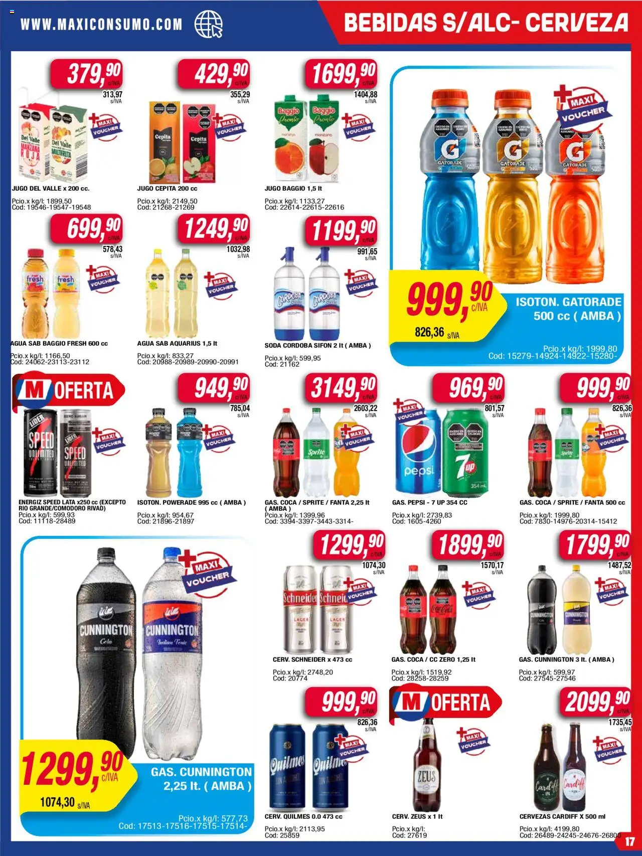 Maxiconsumo ofertas │ válido desde el 11.08.2025 | Página: 17 | Productos: Manzana, Agua, Cerveza, Cava