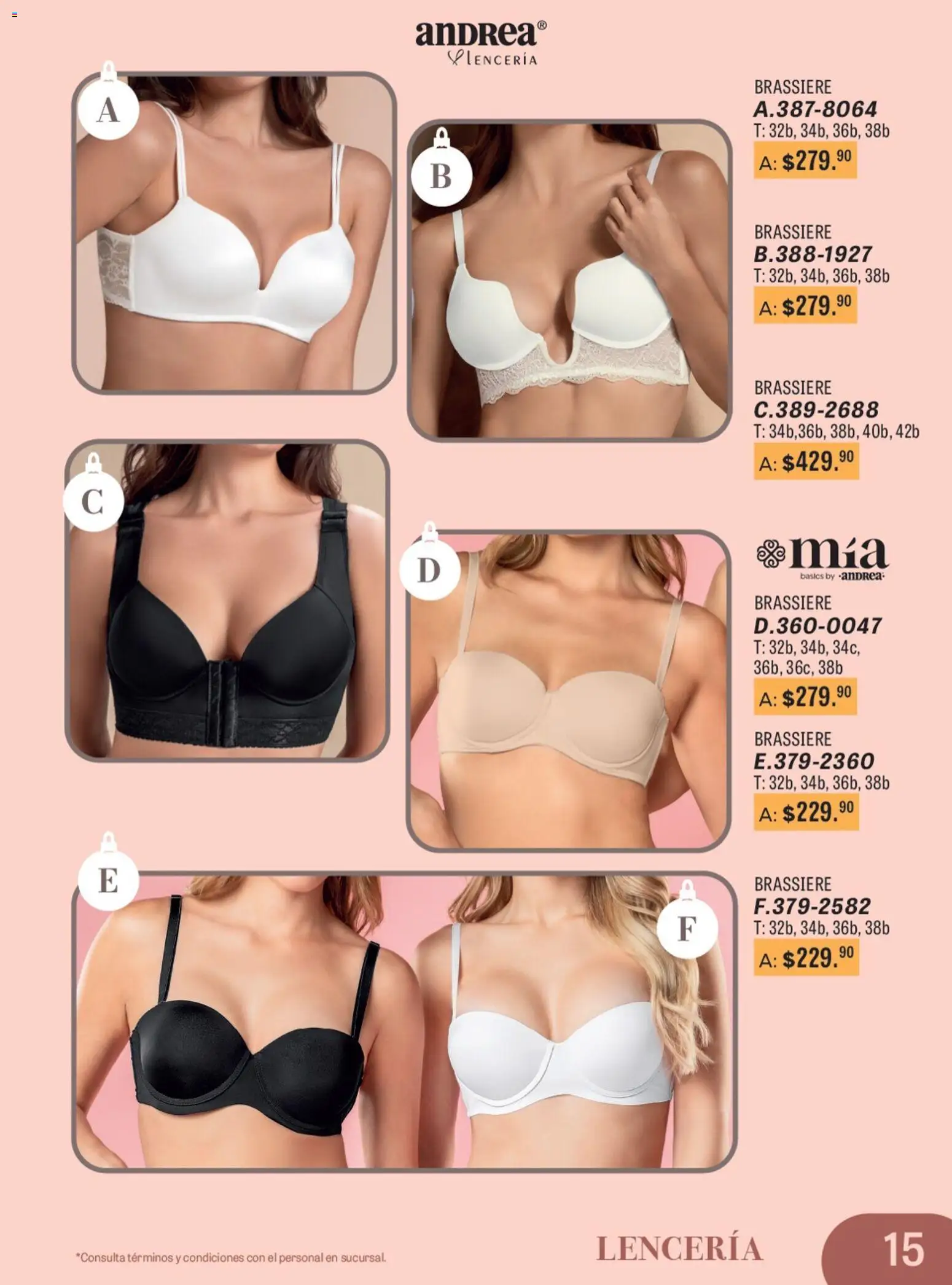 Nuevas ofertas de Andrea válidas en toda la República Mexicana desde el 11.01.2026. ¡Encuentra las mejores ofertas en Andrea catálogo Para Las Fiestas! | Página: 15 | Productos: Lenceria