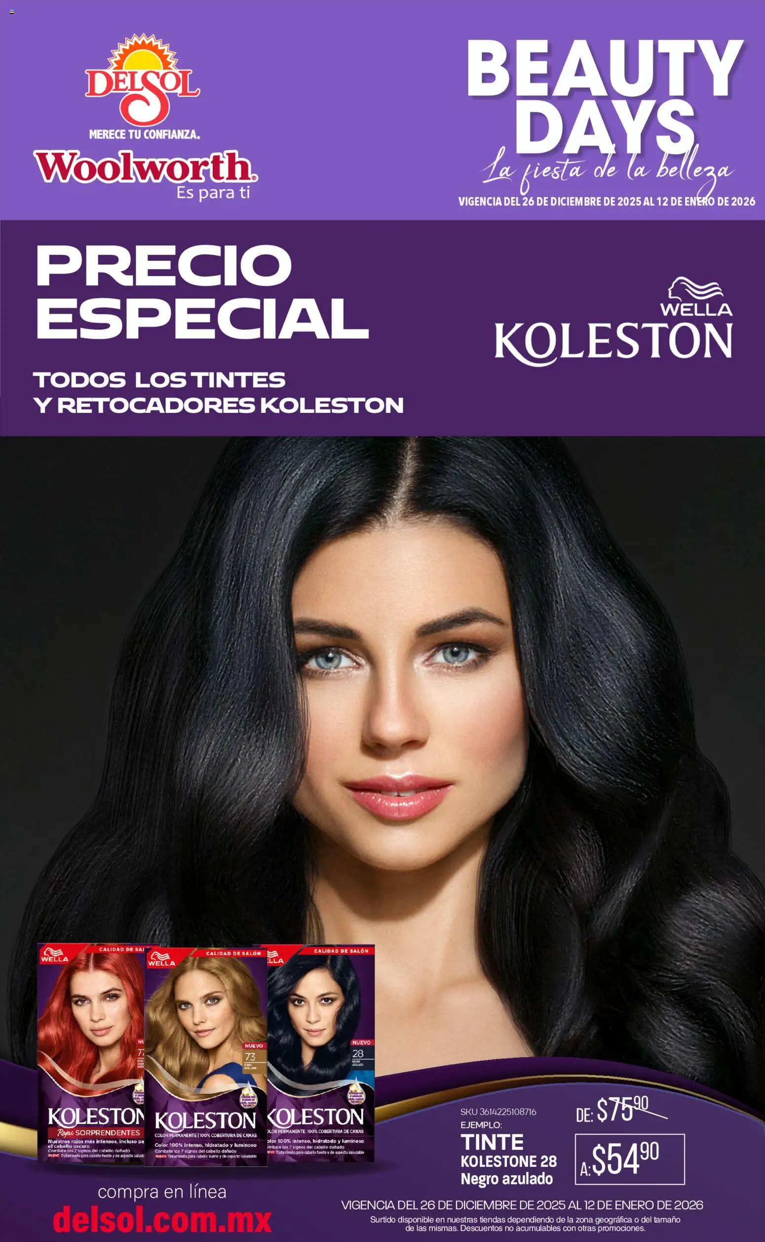 Nuevas ofertas de Del Sol y Woolworth válidas en toda la República Mexicana desde el 26.12.2025. ¡Encuentra las mejores ofertas en Del Sol y Woolworth catálogo Beauty Days! | Página: 1 | Productos: Huevo