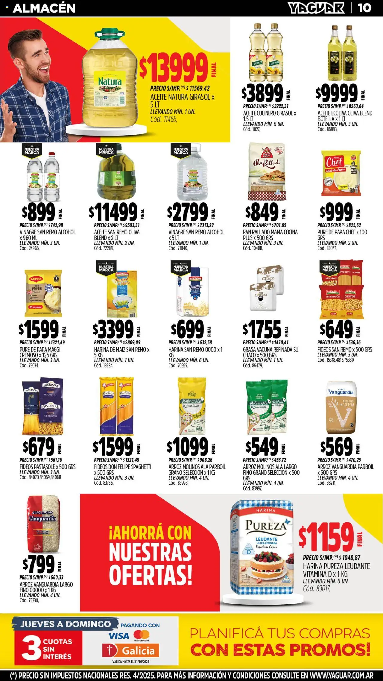 Yaguar - Chaco │ válido desde el 13.10.2025 | Página: 9 | Productos: Botella, Harina, Papa, Oliva