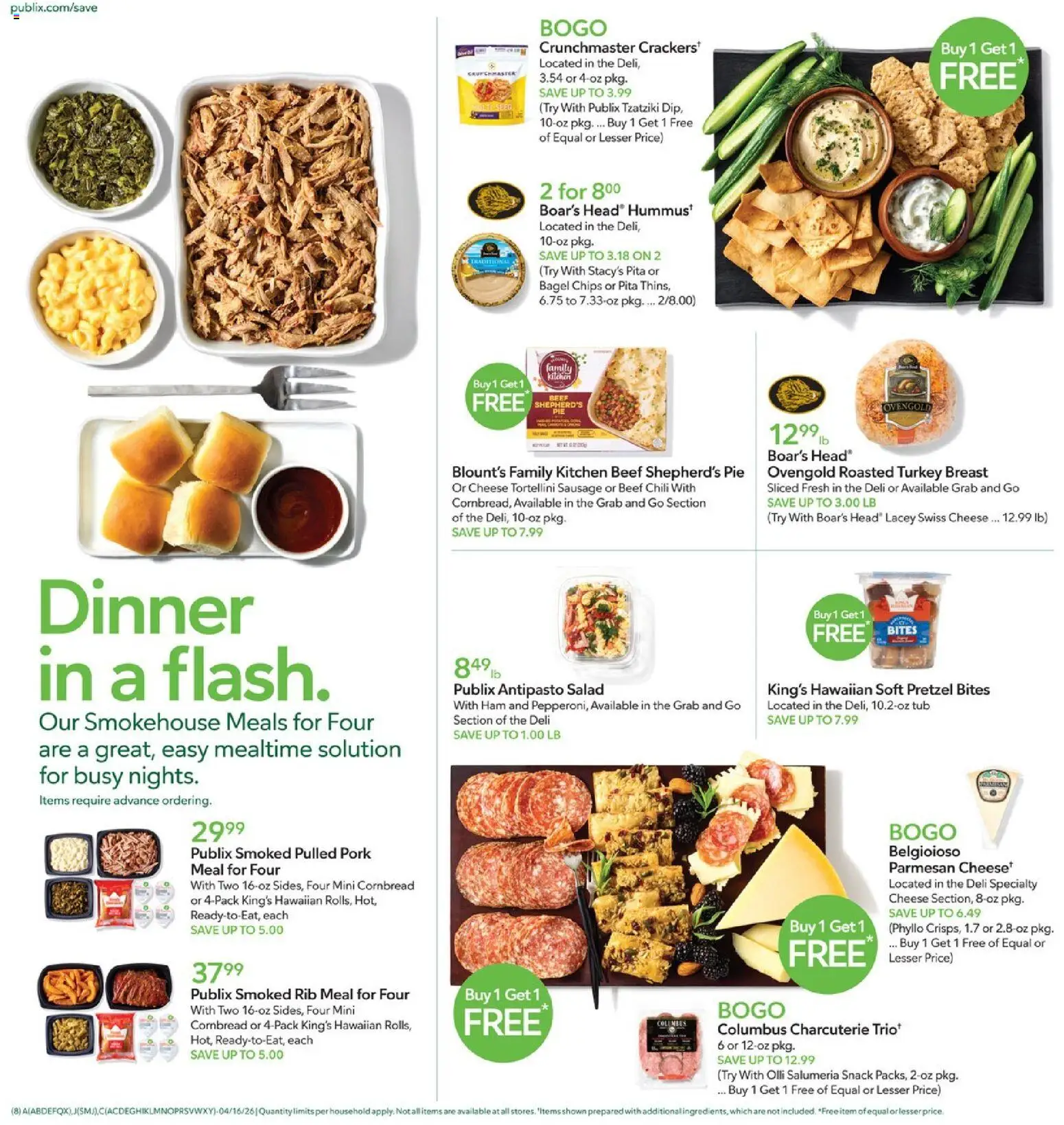 Publix Weekly Ad - valid from 15.04.2026 | Page: 8 | Products: Cheese, Ham, Pork, Beef