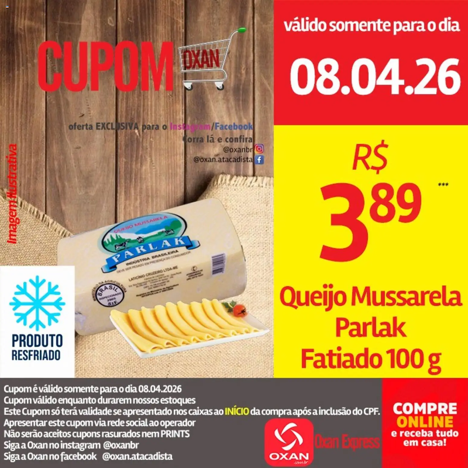 Oxan Atacadista Folheto - válido de 08.04.2026 | Página: 4 | Produtos: Queijo, Mussarela