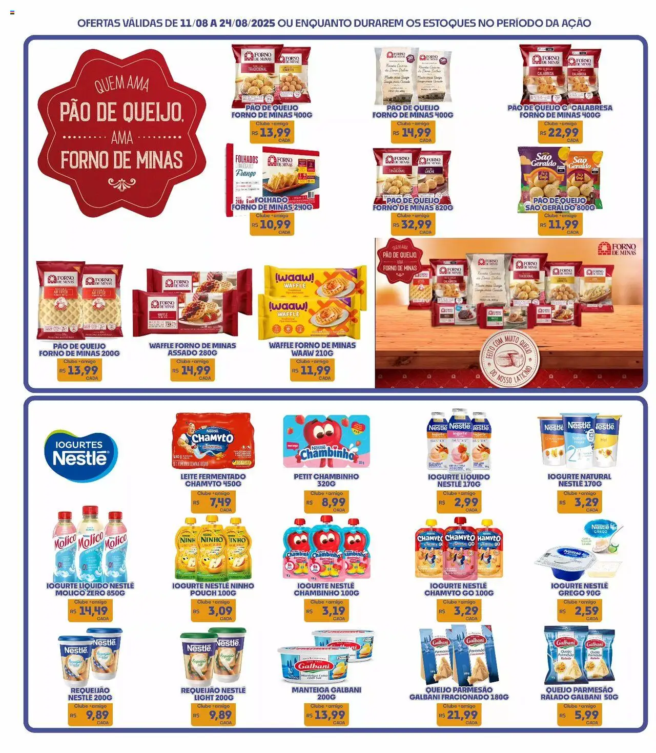 Boa Supermercados Folheto - válido de 11.08.2025 | Página: 6 | Produtos: Leite, Manteiga, Queijo parmesão, Frango