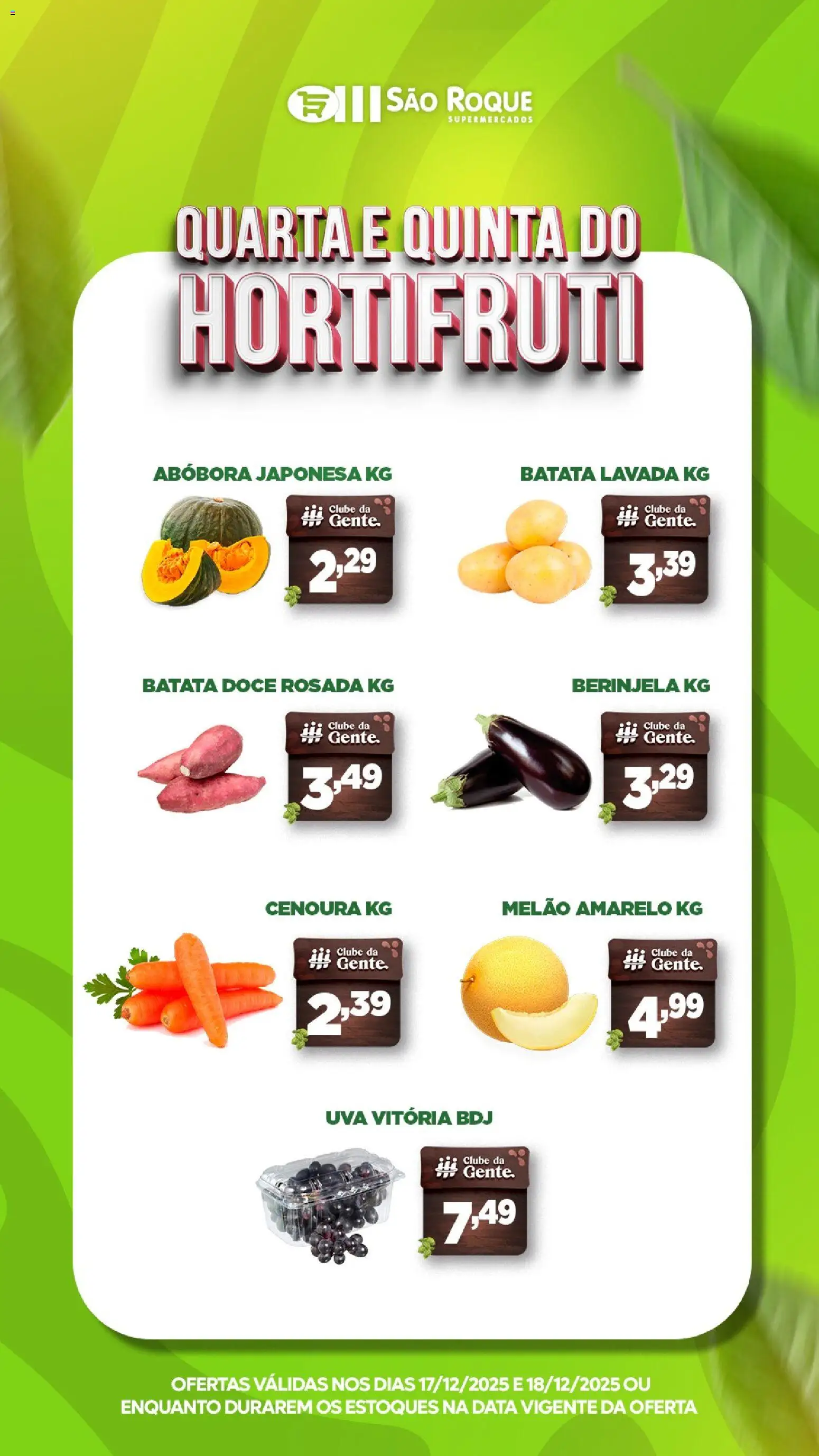 São Roque Supermercados Folheto - válido de 14.01.2026 | Página: 2 | Produtos: Melão, Abóbora, Berinjela, Cenoura