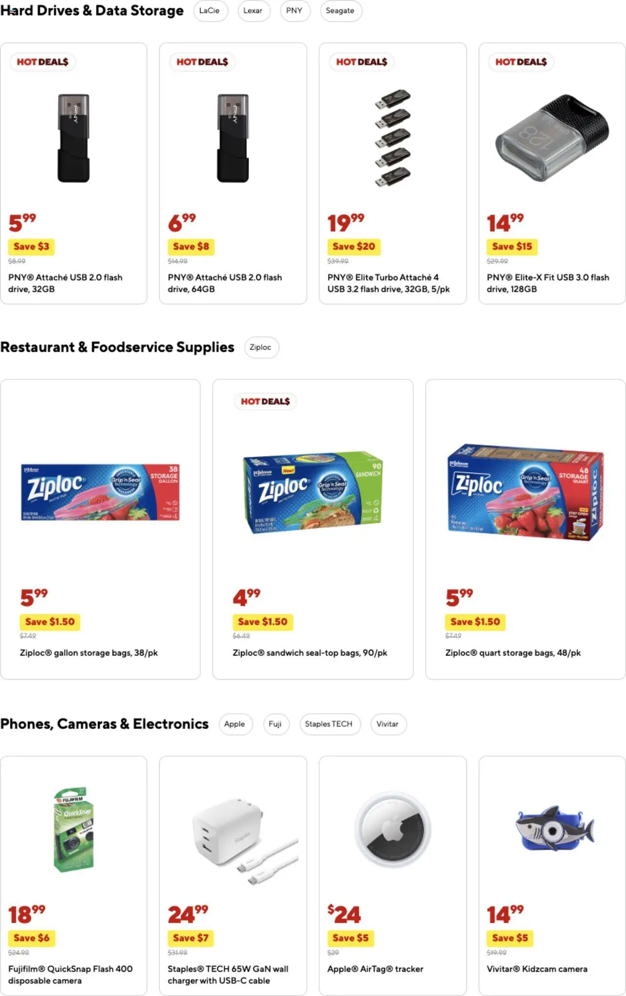 Staples Weekly Ad - valid from 03.08.2025 | Page: 2 | Products: Camera, Cable, Charger, Usb