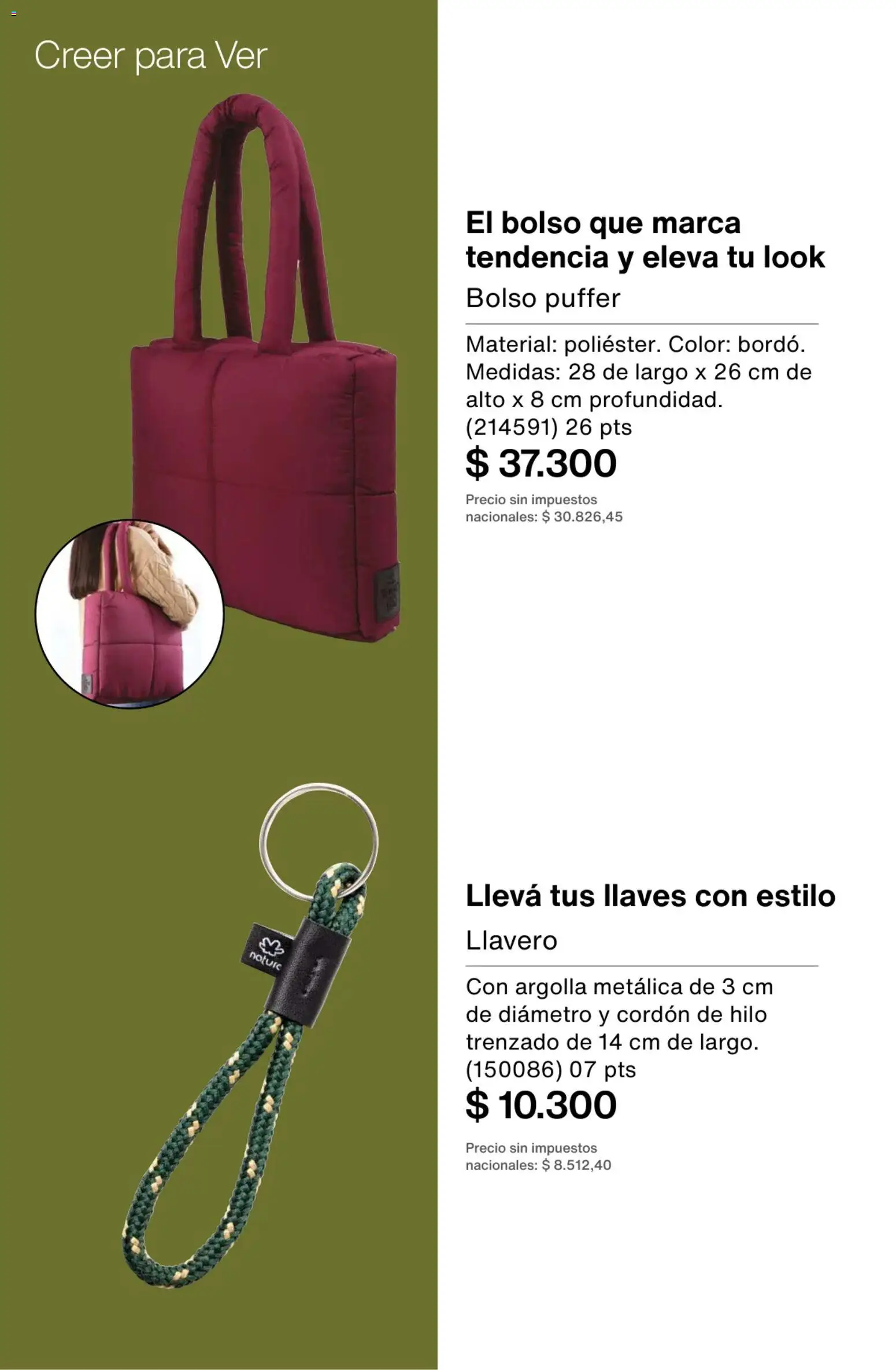Catálogo Natura Ciclo 1/2026 │ válido desde el 06.01.2026 | Página: 269 | Productos: Llavero, Bolso