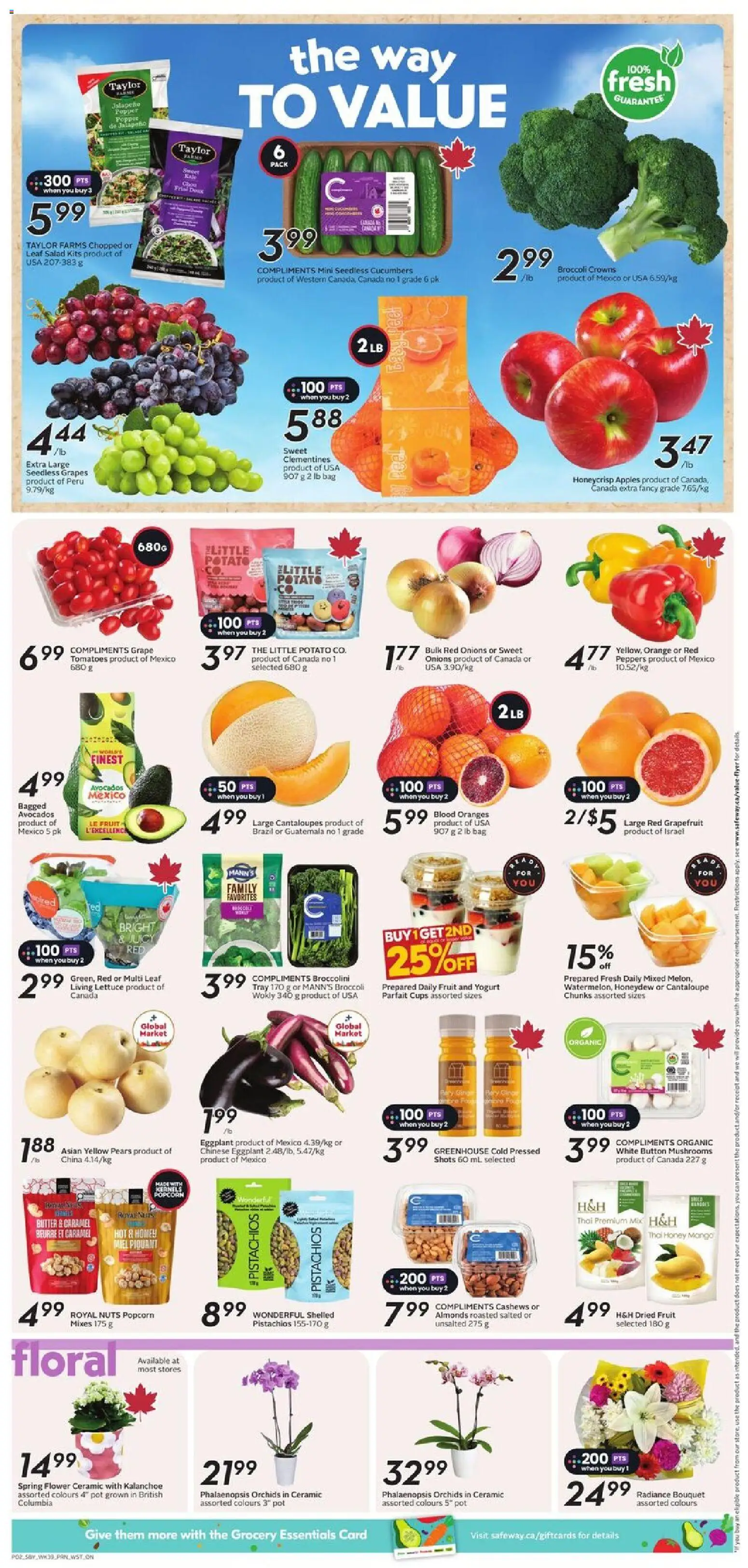 Safeway flyer valid from 22.01.2026 | Page: 5 | Products: Nuts, Yogurt, Apples, Oranges