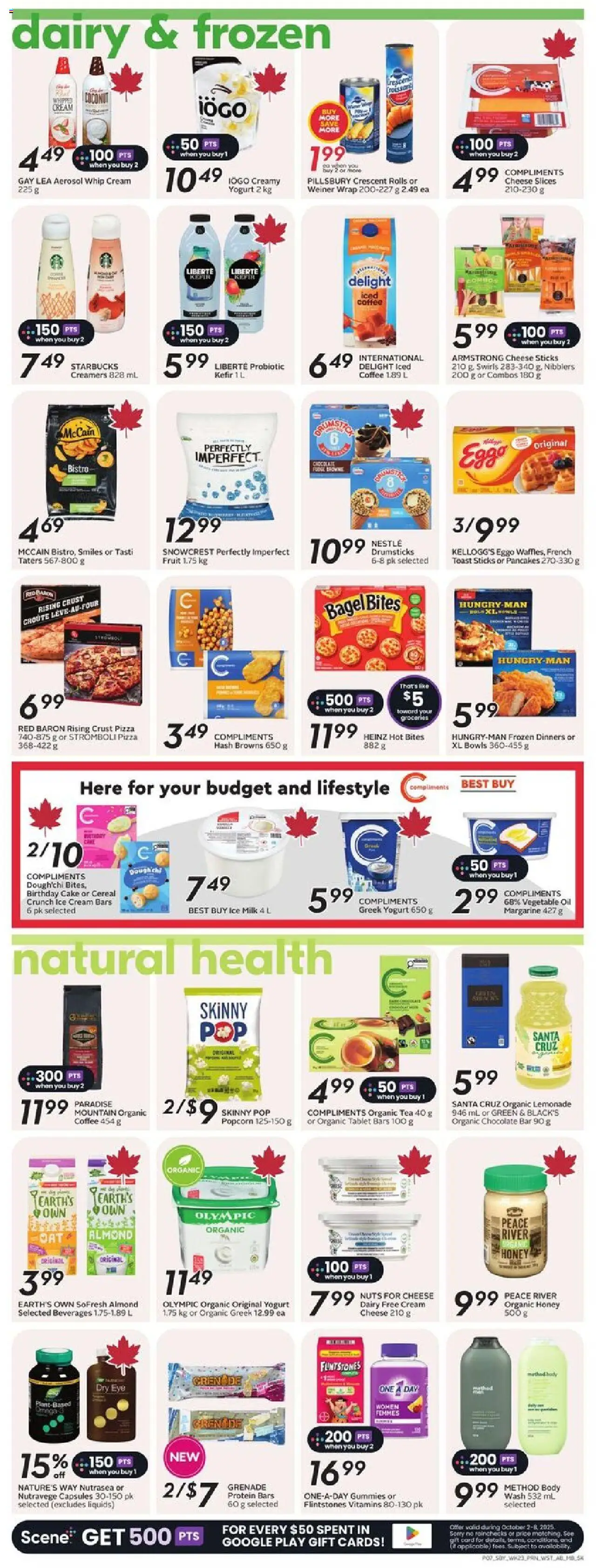Safeway flyer valid from 02.10.2025 | Page: 11 | Products: Cream, Tablet, Yogurt, Coffee