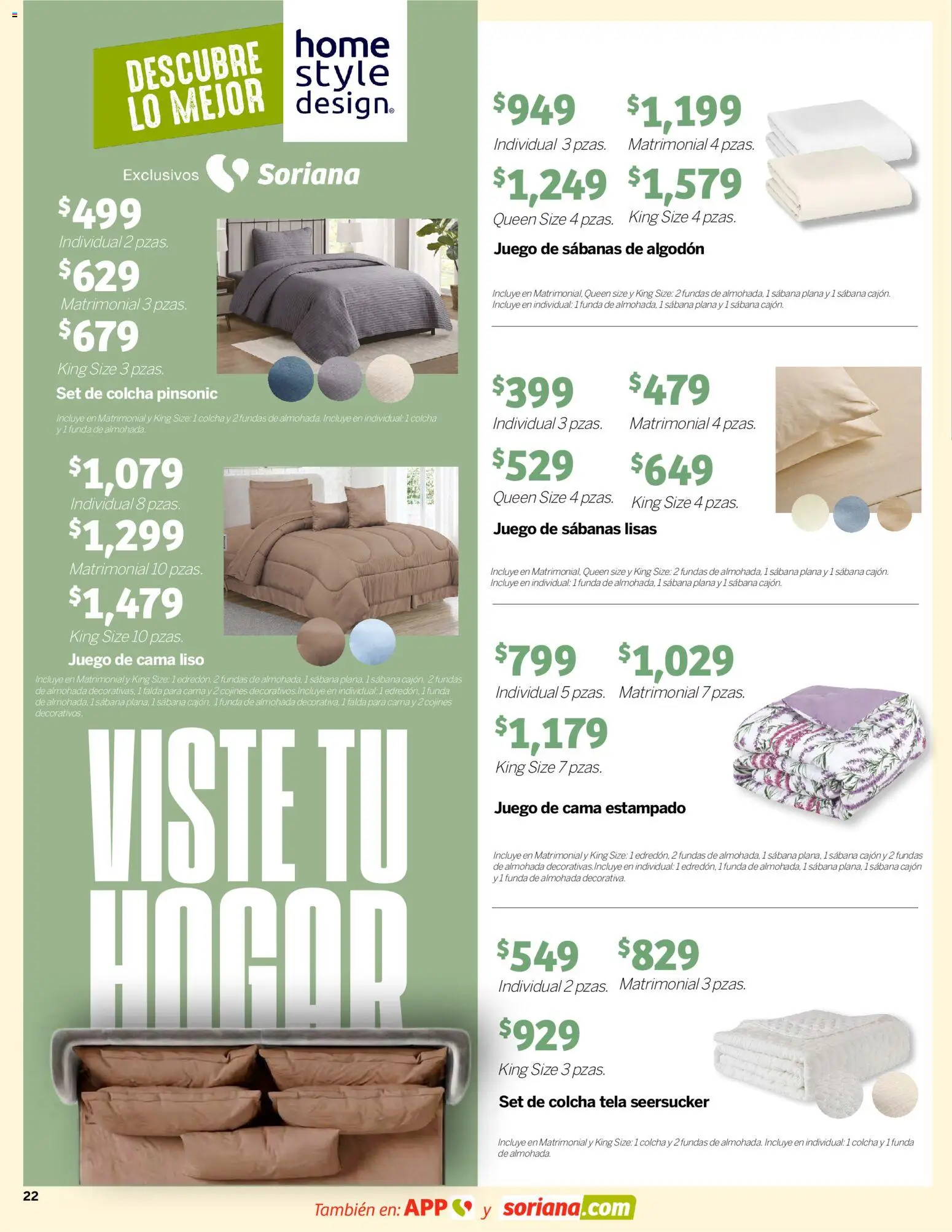 Nuevas ofertas de Soriana válidas en toda la República Mexicana desde el 26.03.2026. ¡Encuentra las mejores ofertas en Soriana Descubre lo mejor Súper Nacional! | Página: 22 | Productos: Juego, Funda, Algodón, Almohada
