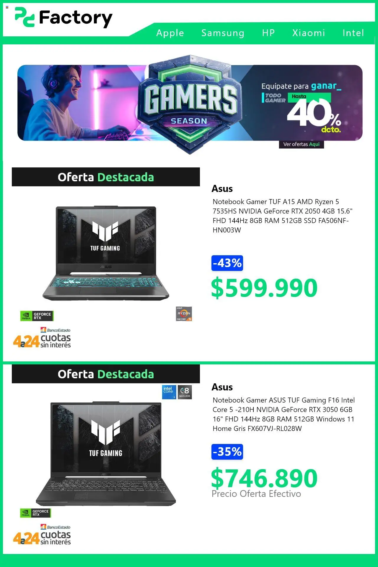 PC Factory ofertas  │ válido desde el 14.08.2025 | Página: 2 | Productos: Notebook