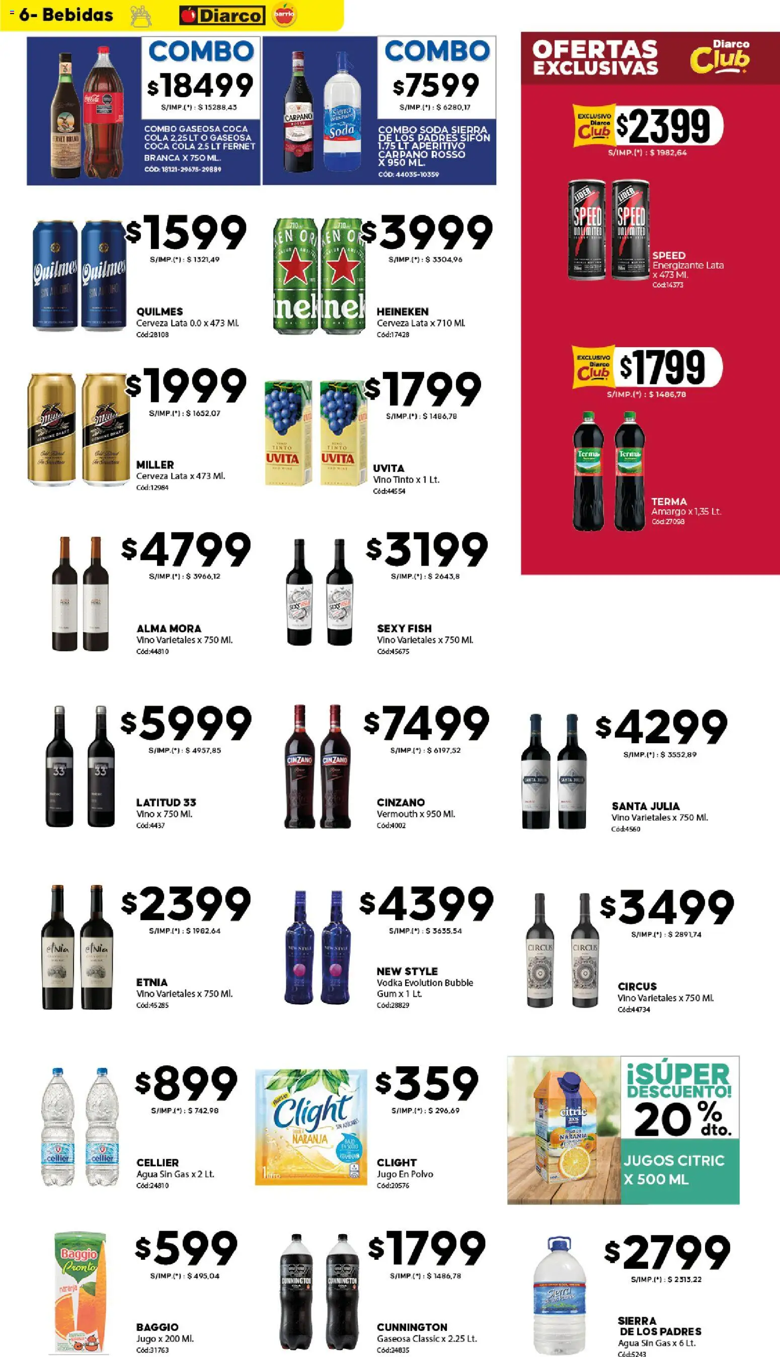 Diarco - Ofertas Diarco Barrio │ válido desde el 06.04.2026 | Página: 6 | Productos: Vodka, Polvo, Fernet, Vino