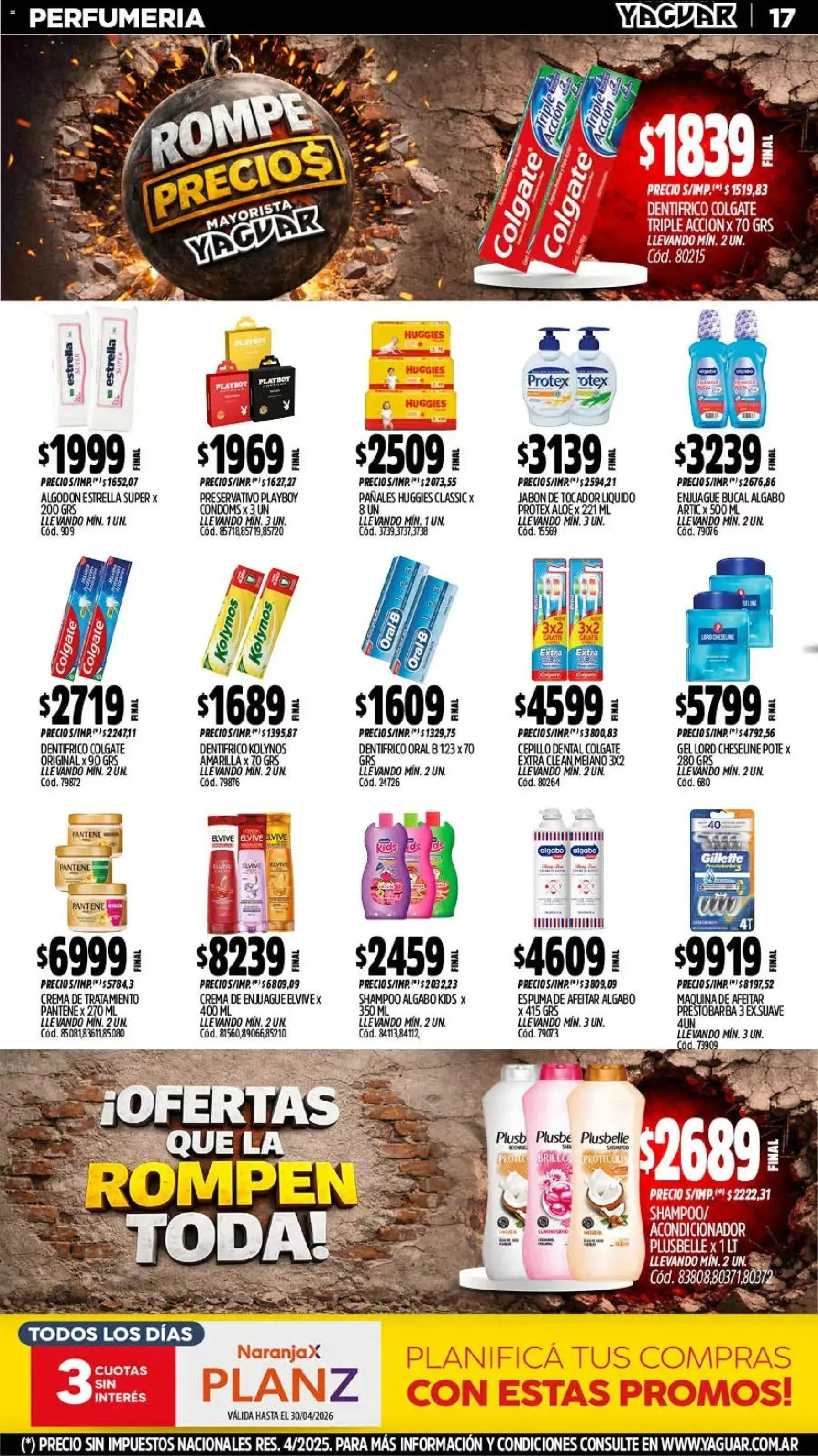 Yaguar - Oferta Semanal Buenos Aires │ válido desde el 20.04.2026 | Página: 18 | Productos: Algodón, Cepillo, Enjuague bucal, Crema