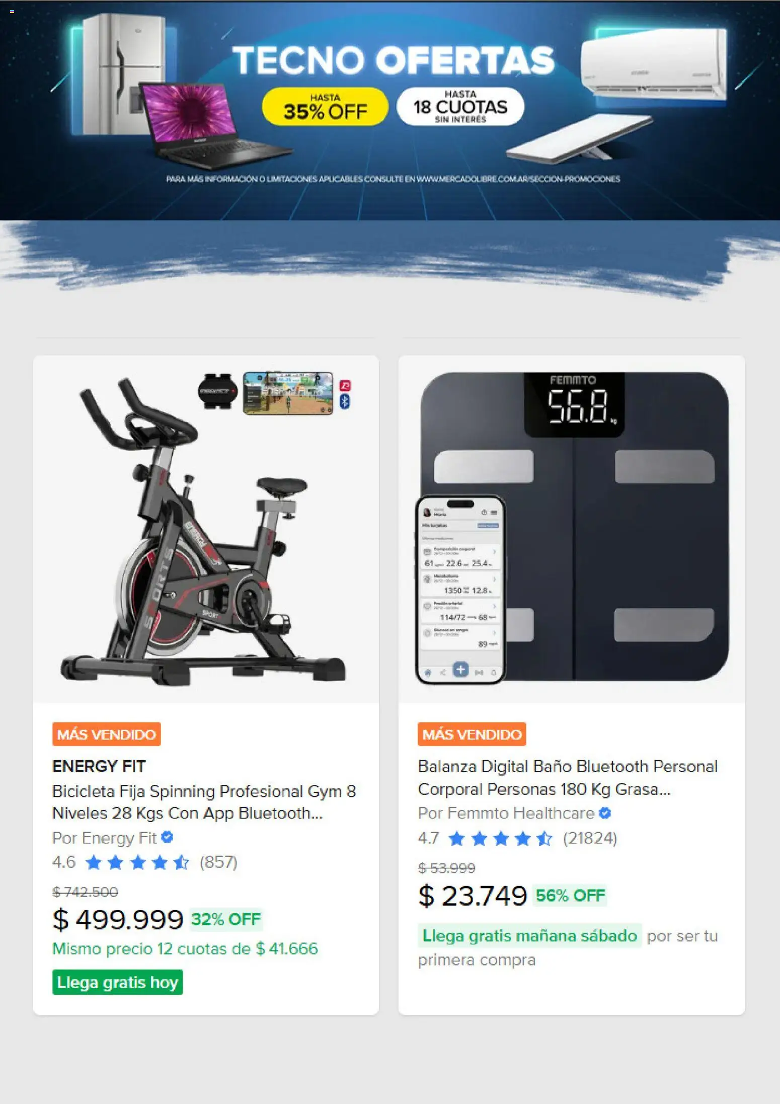 Mercado Libre catálogo │ válido desde el 16.01.2026 | Página: 7 | Productos: Balanza, Balanza digital, Bicicleta fija, Baño