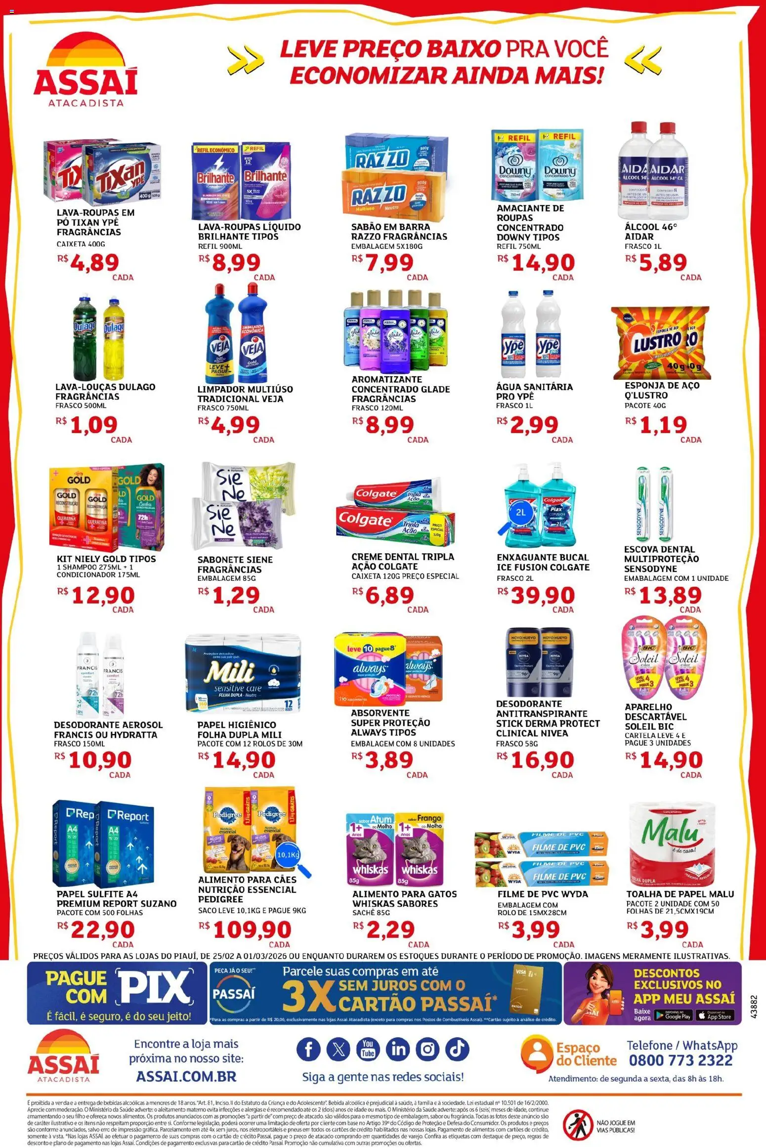 Assaí Atacadista Folheto - válido de 25.02.2026 | Página: 4 | Produtos: Pó, Rolo, Roupas, Baixo