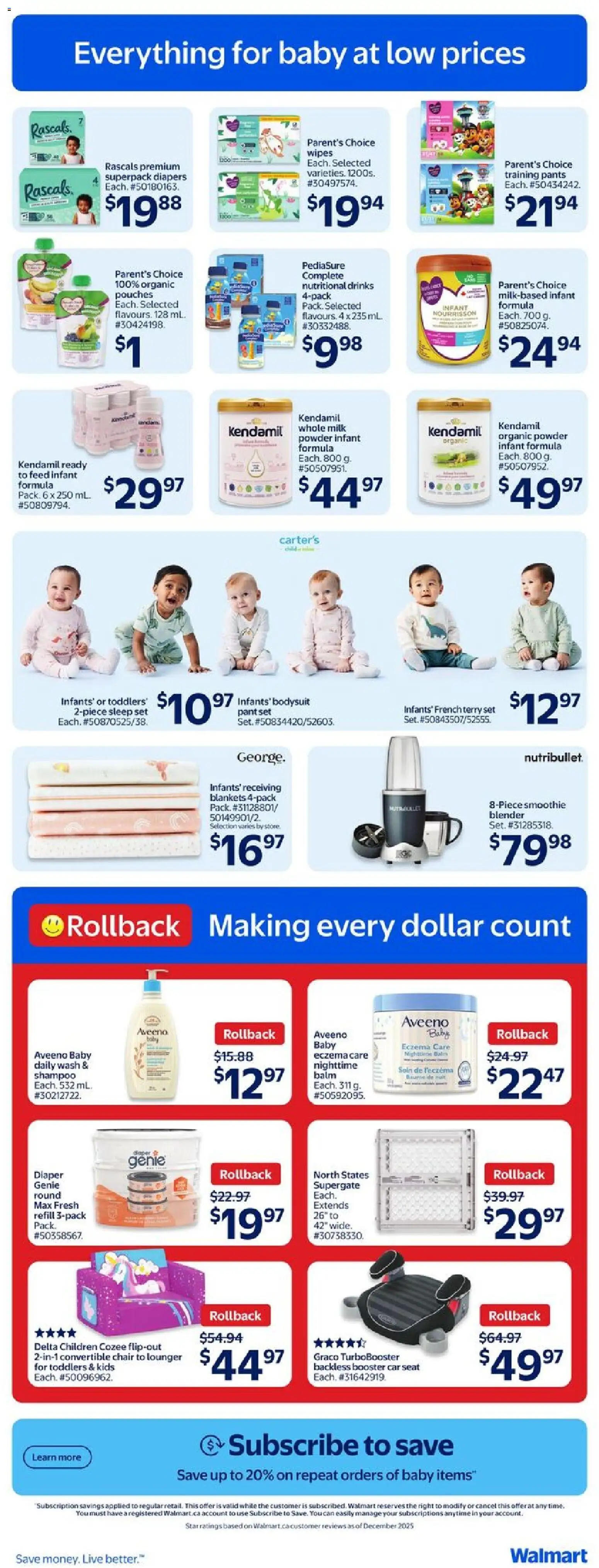Walmart flyer valid from 15.01.2026 | Page: 10 | Products: Powder, Shampoo, Chair, Milk