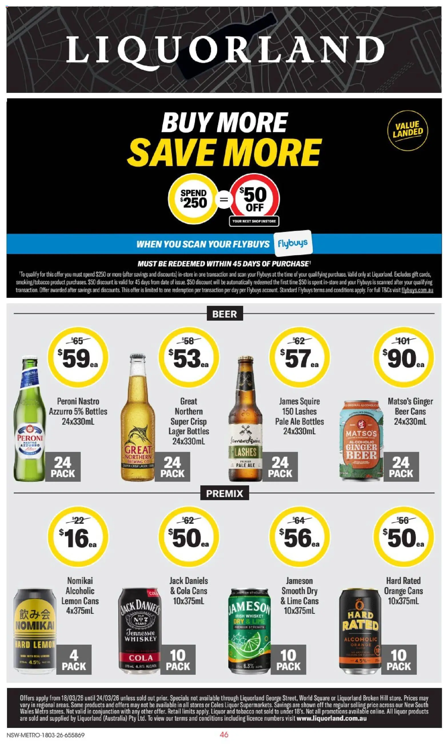 Liquorland catalogue - valid from 18.03.2026 | Page: 1 | Products: Ginger, Whiskey, Lime, Date