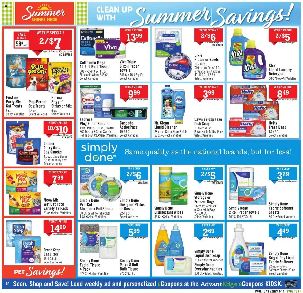 Price Chopper Weekly Ad - valid from 24.08.2025 | Page: 10 | Products: Bath, Soap, Fabric softener, Seafood
