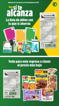 Vista previa de Bodega Aurrerá - Folleto Aquí si te Alcanza, nuevo folleto de la tienda, válido en México a partir del 14.08.2025