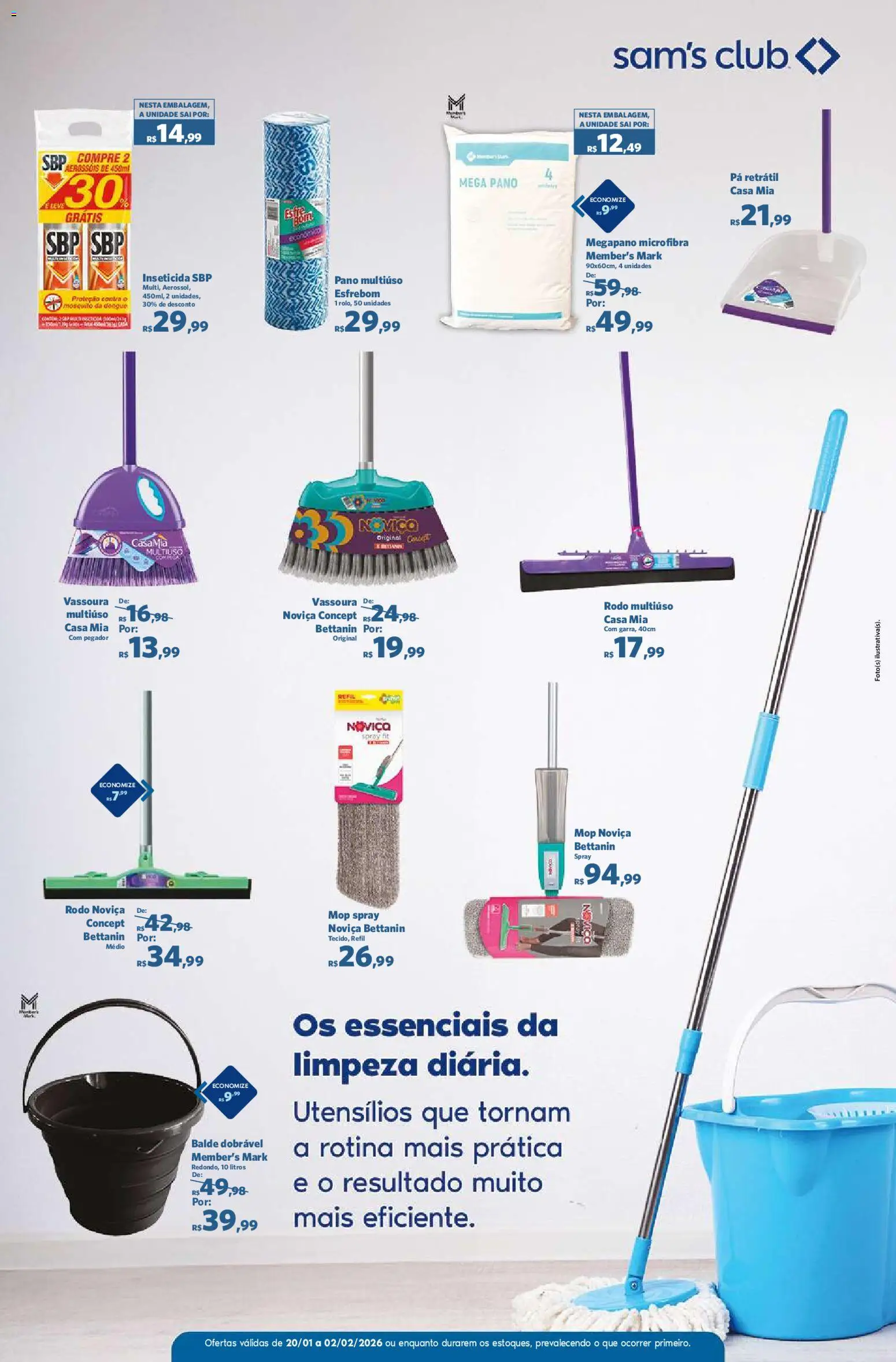 Sam's Club Folheto - válido de 20.01.2026 | Página: 7 | Produtos: Mop, Inseticida, Rodo, Balde